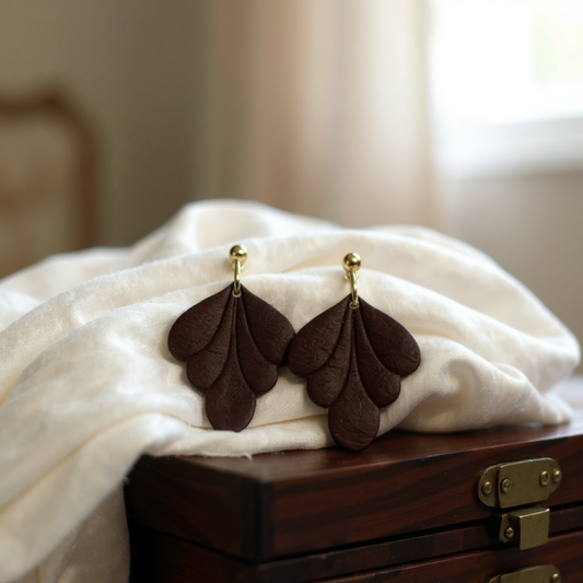 The Scallop Drop Earrings – Clove · Autumn Collection