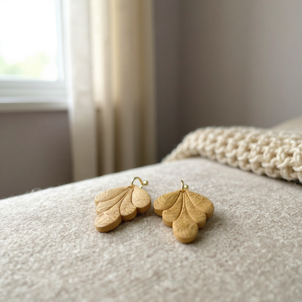 The Scallop Drop Earrings – Golden Hour · Autumn Collection