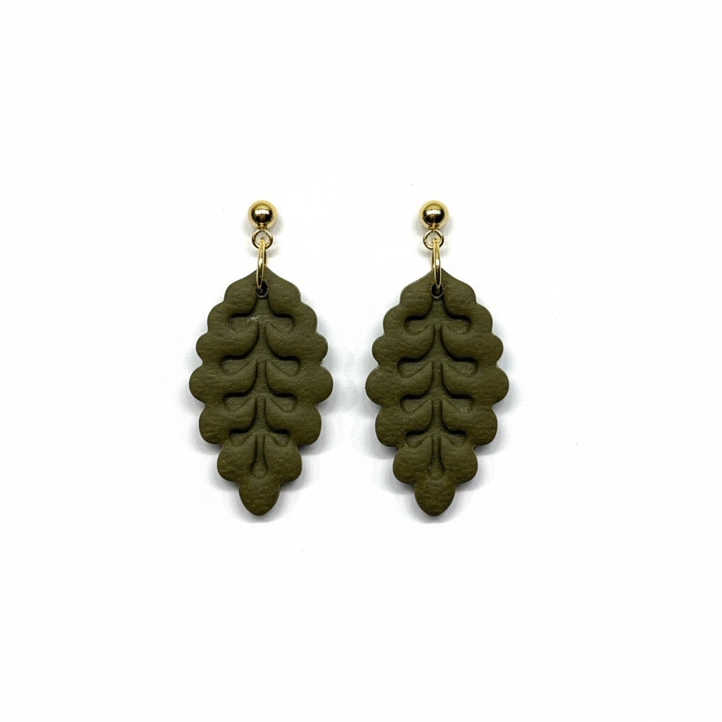 The Leaf Drop Earrings – Olive · Autumn Collection