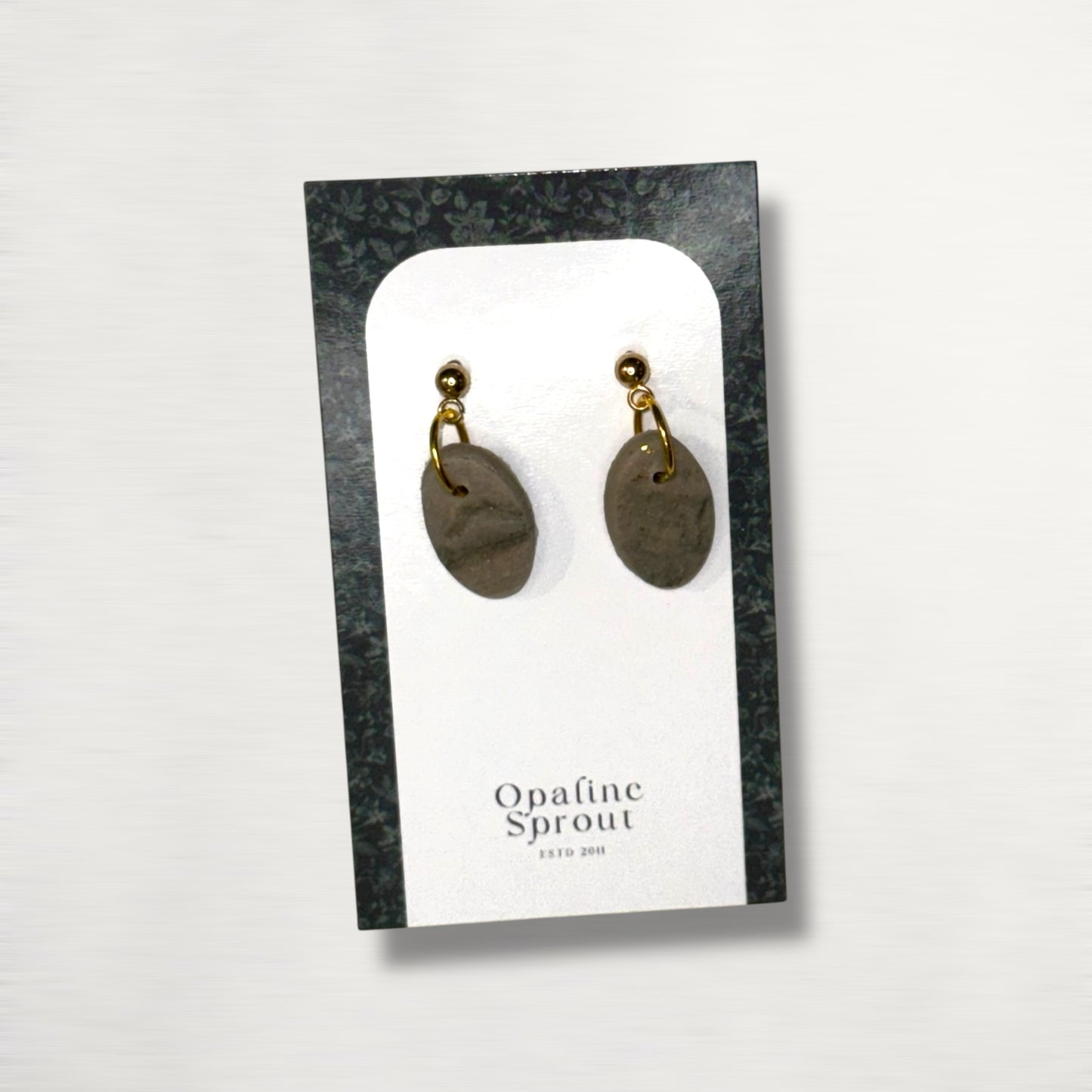 The Pebble Drop Earrings – Moss Agate – Special Edition | Hypoallergenic 18K Gold-Plated – Handmade Jewelry