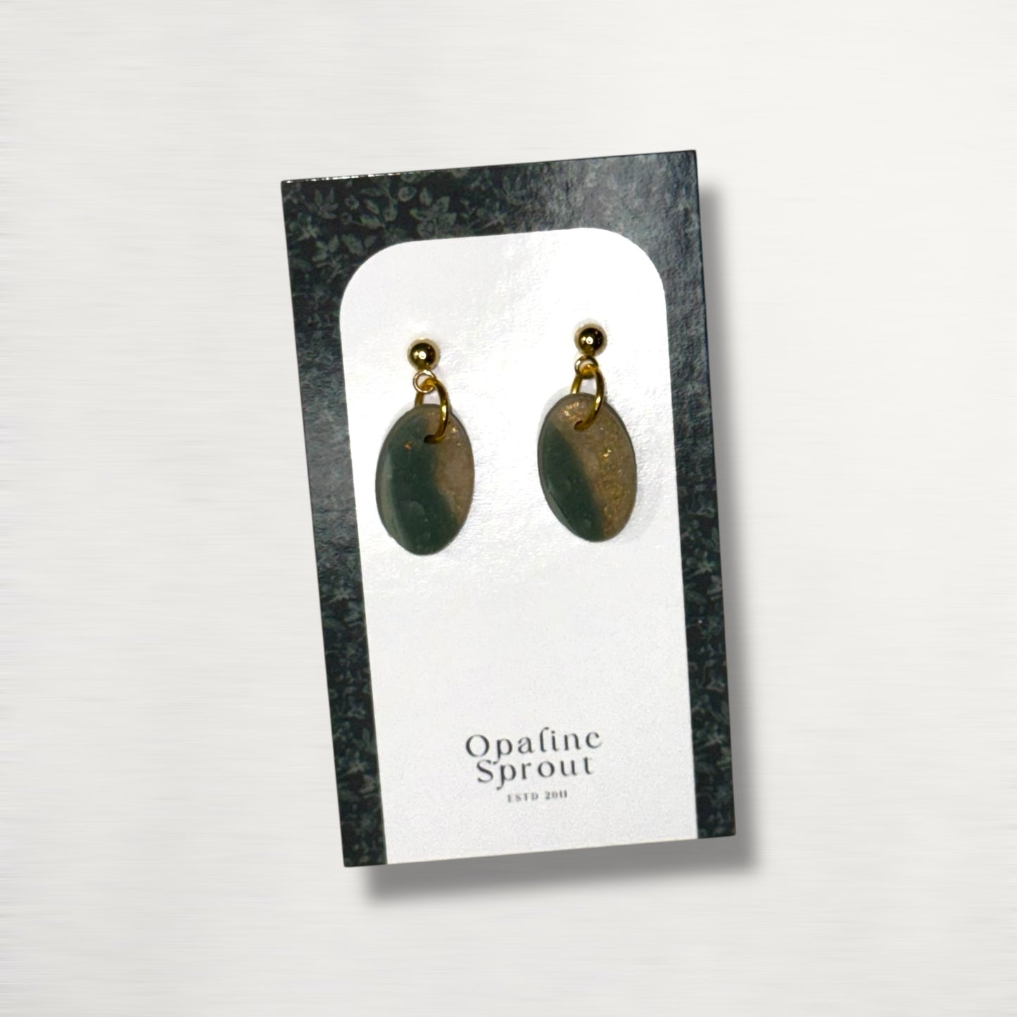 The Pebble Drop Earrings – Moss Agate – Special Edition | Hypoallergenic 18K Gold-Plated – Handmade Jewelry