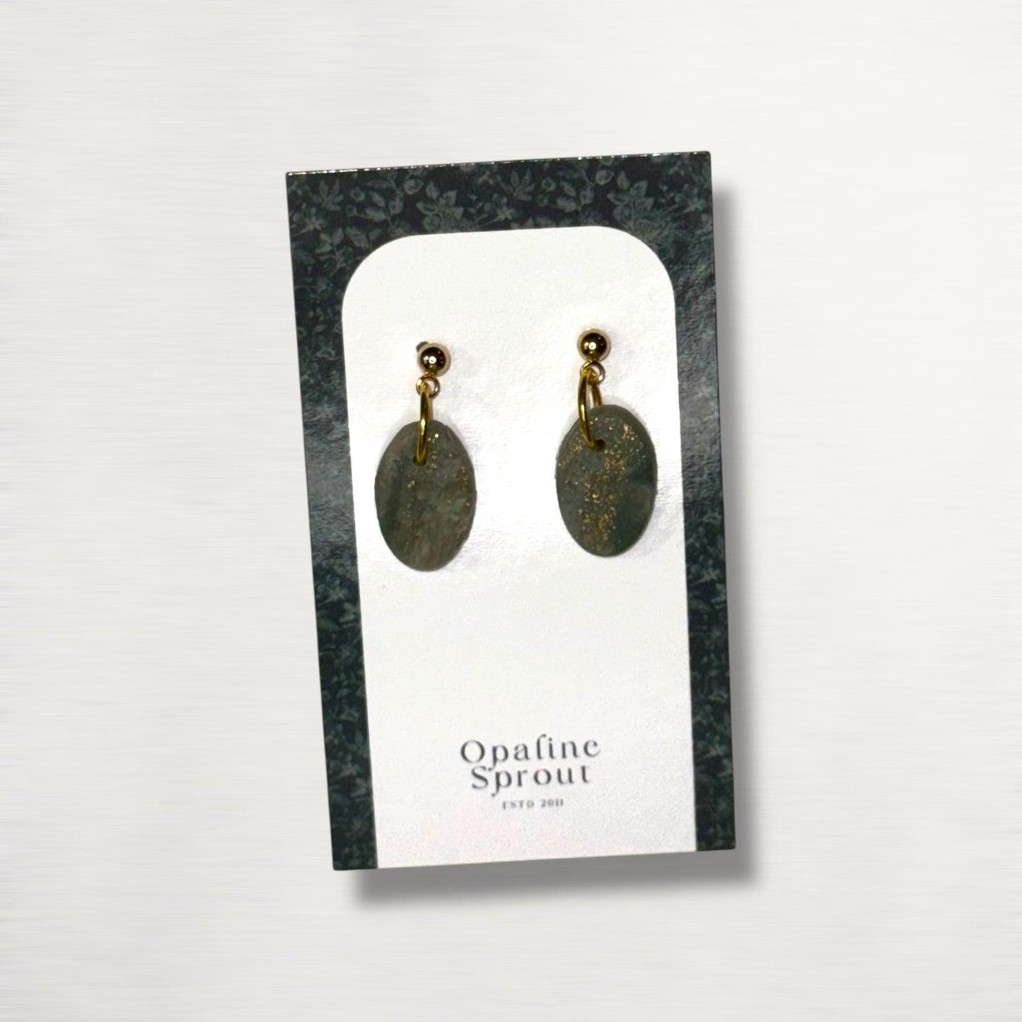 The Pebble Drop Earrings – Moss Agate – Special Edition | Hypoallergenic 18K Gold-Plated – Handmade Jewelry