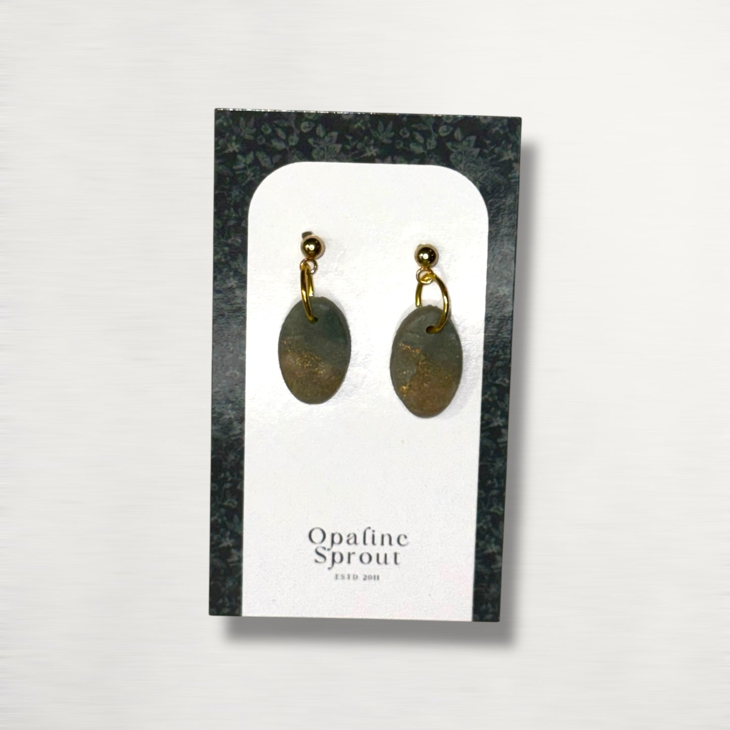The Pebble Drop Earrings – Moss Agate – Special Edition | Hypoallergenic 18K Gold-Plated – Handmade Jewelry