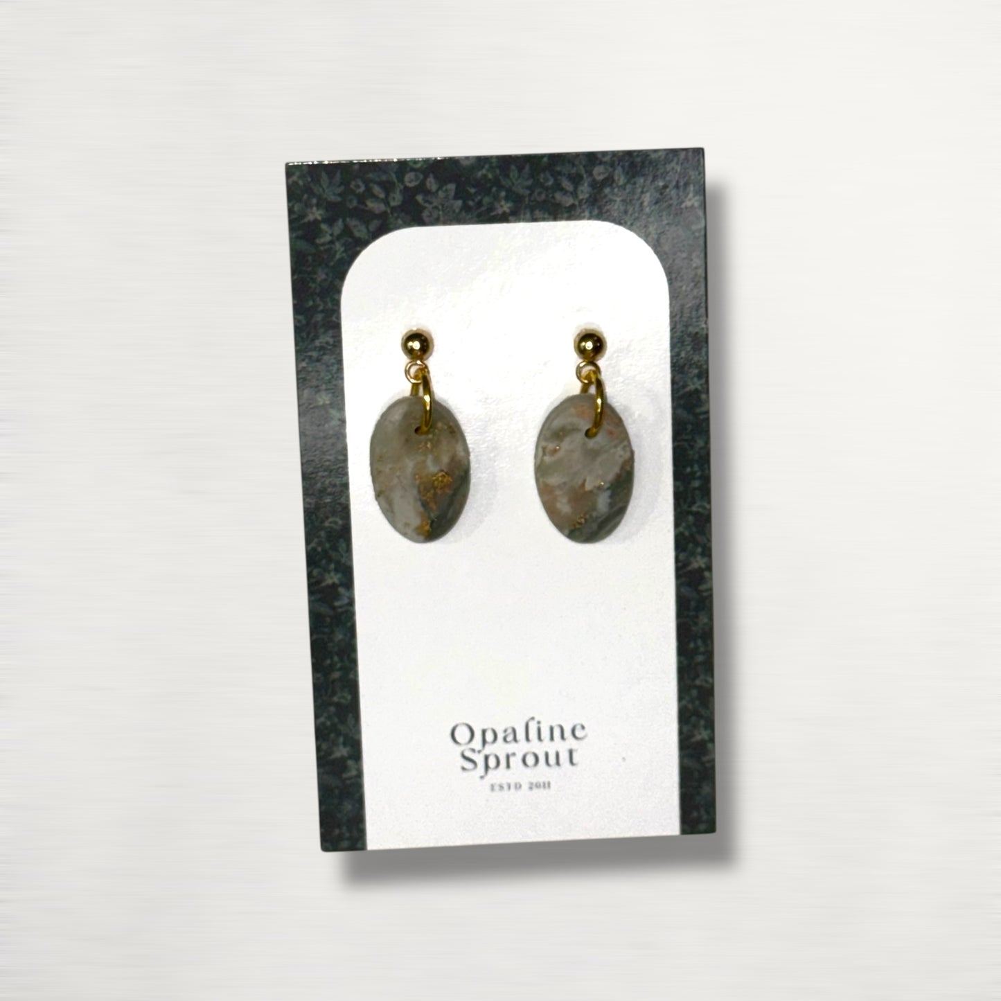 The Pebble Drop Earrings – Moss Agate – Special Edition | Hypoallergenic 18K Gold-Plated – Handmade Jewelry