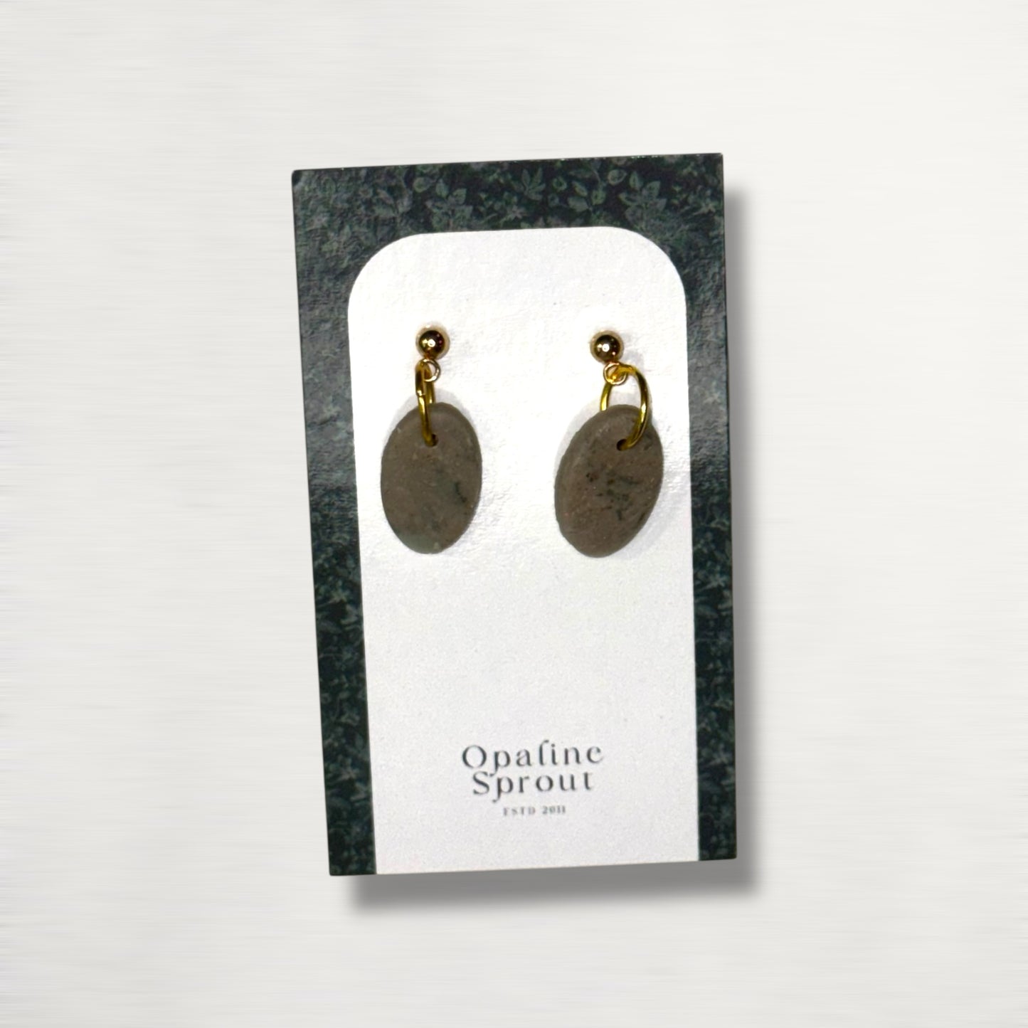 The Pebble Drop Earrings – Moss Agate – Special Edition | Hypoallergenic 18K Gold-Plated – Handmade Jewelry