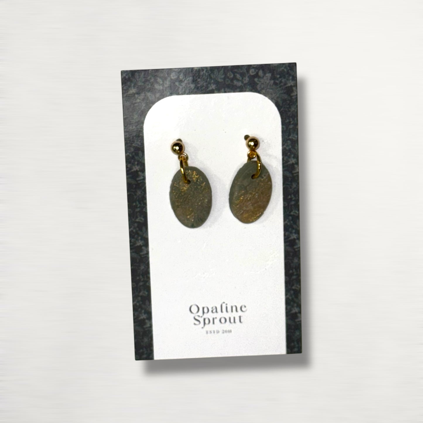 The Pebble Drop Earrings – Moss Agate – Special Edition | Hypoallergenic 18K Gold-Plated – Handmade Jewelry