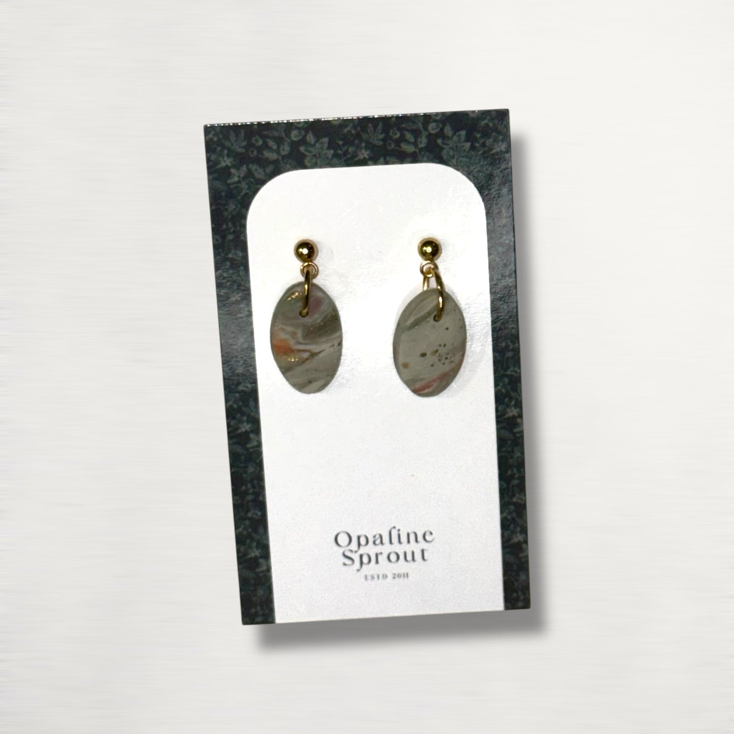 The Pebble Drop Earrings – Moss Agate – Special Edition | Hypoallergenic 18K Gold-Plated – Handmade Jewelry