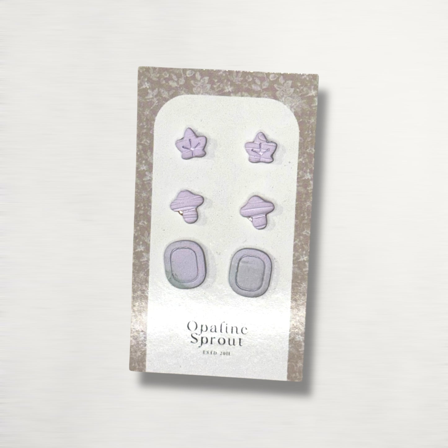 Stud Set Of 3 · Hypoallergenic 18K Gold Plated Stainless Steel · Clay Earrings