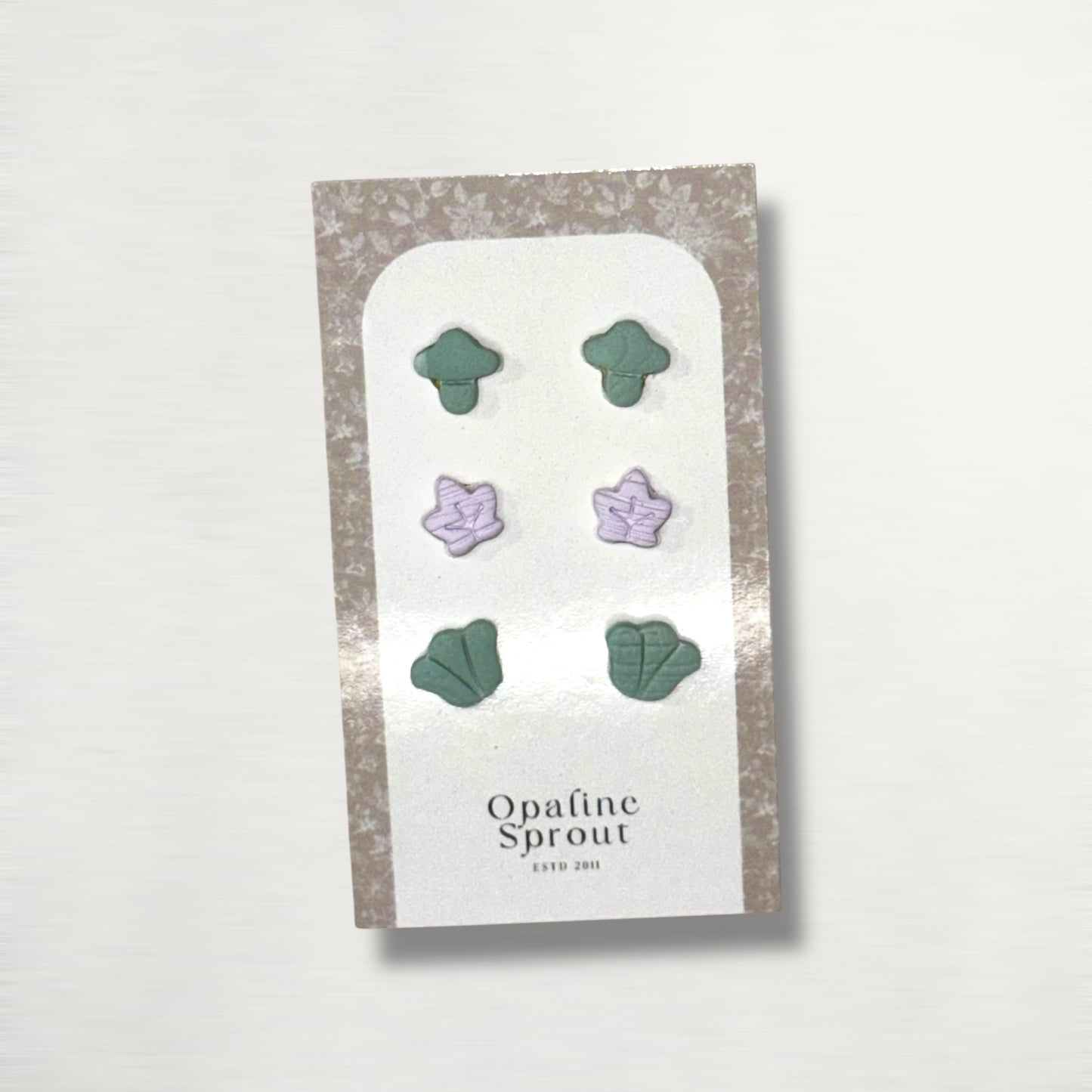 Stud Set Of 3 · Hypoallergenic 18K Gold Plated Stainless Steel · Clay Earrings