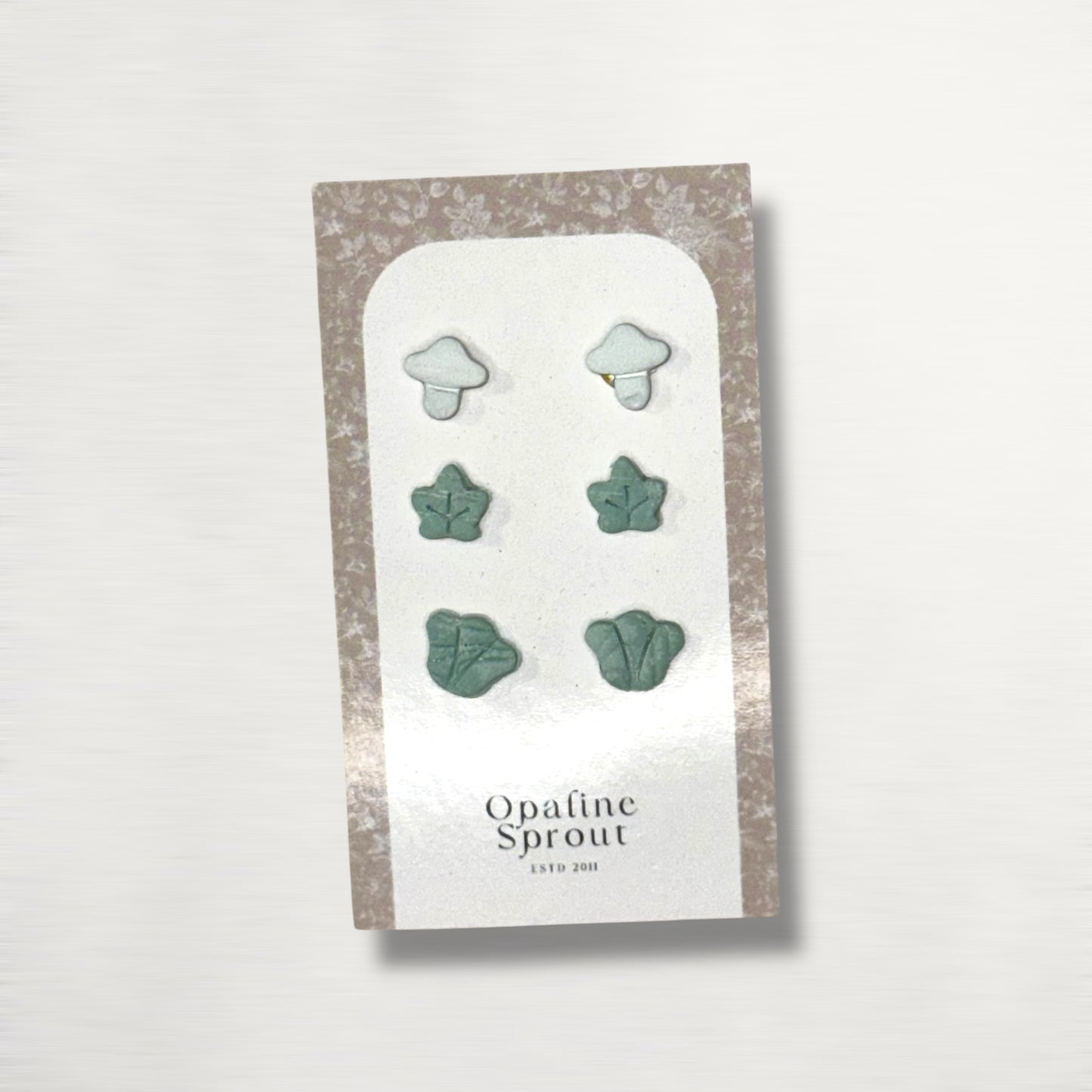 Stud Set Of 3 · Hypoallergenic 18K Gold Plated Stainless Steel · Clay Earrings