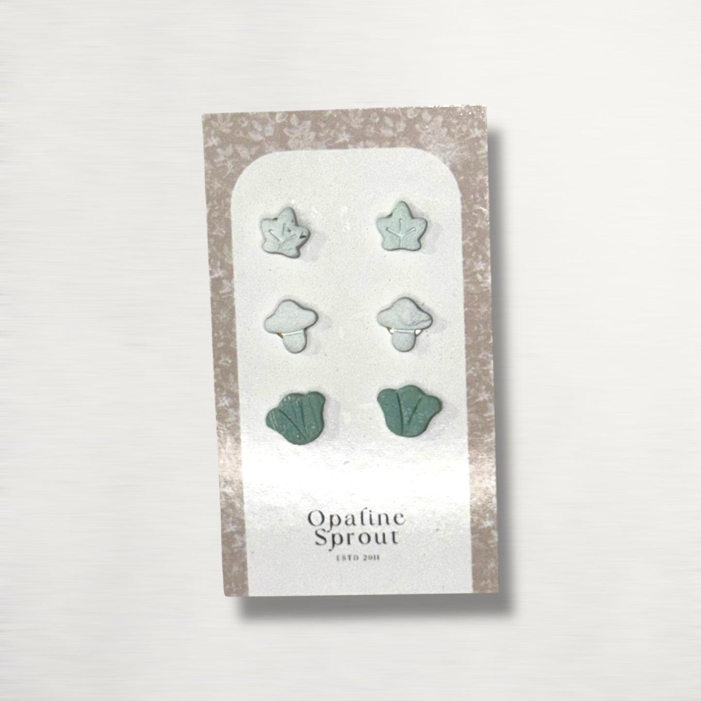 Stud Set Of 3 · Hypoallergenic 18K Gold Plated Stainless Steel · Clay Earrings
