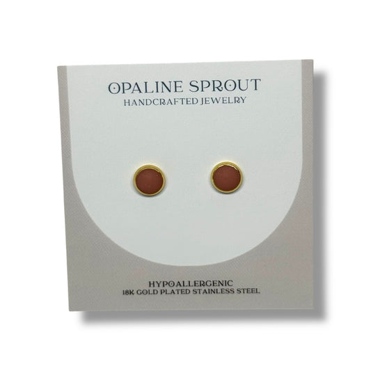 The Dot Studs – Coral · Autumn Collection · Small