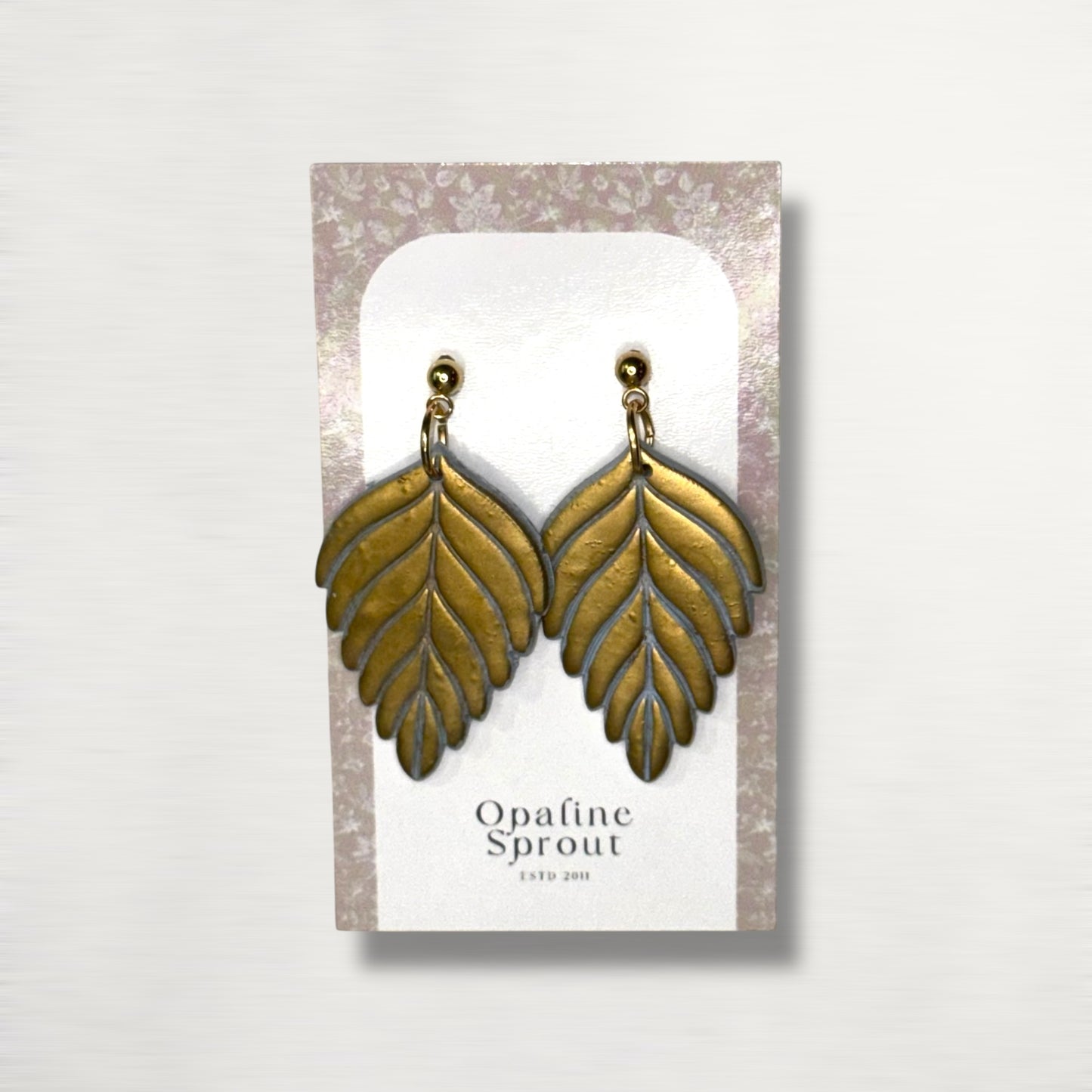 The Pressed Leaf Drop Earrings – Gilded Relic – Special Edition | Hypoallergenic 18K Gold-Plated – Handmade Jewelry