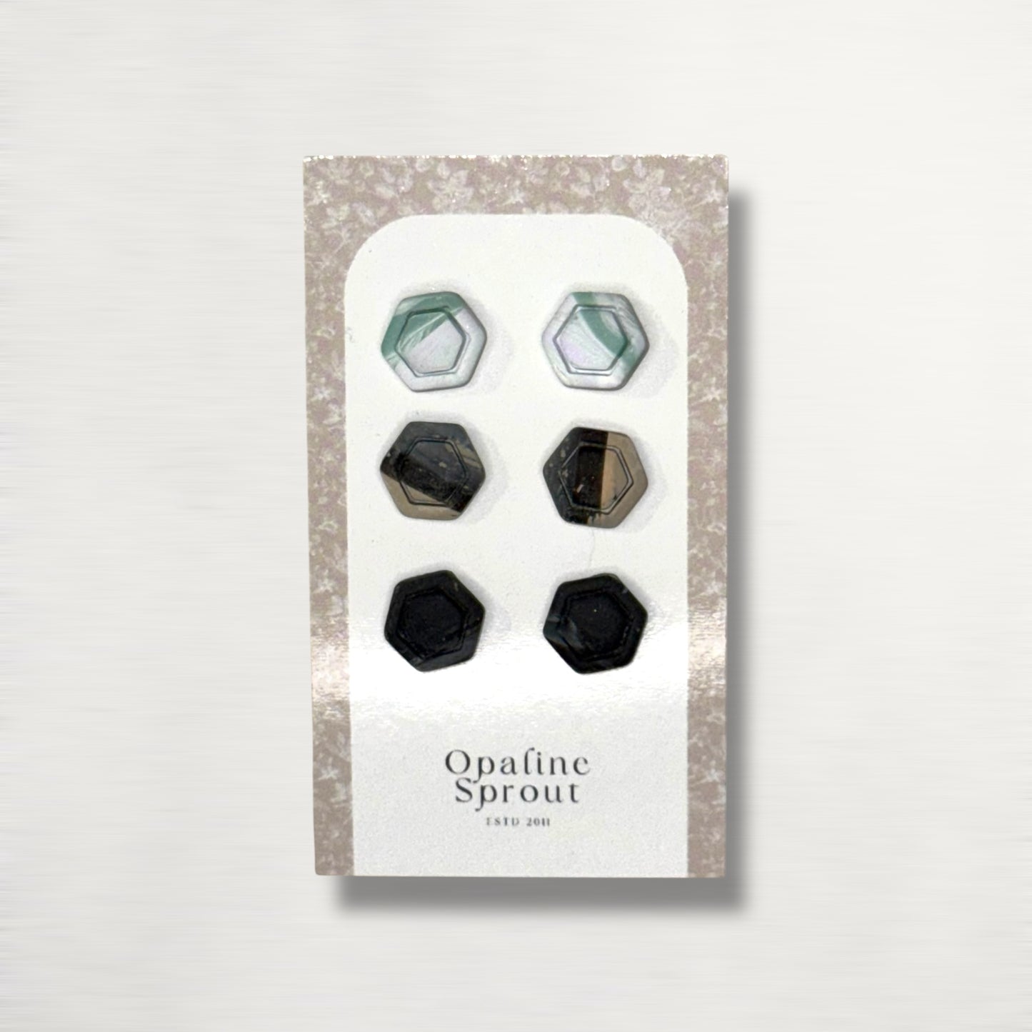 Stud Set Of 3 · Hypoallergenic 18K Gold Plated Stainless Steel · Clay Earrings