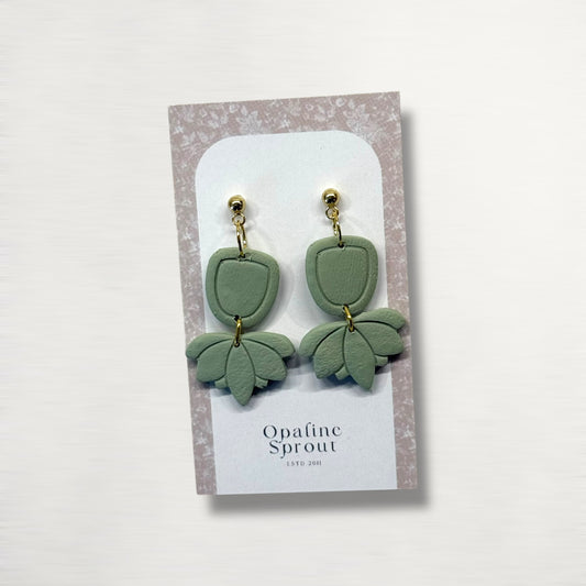 The Lotus Bloom Earrings – Sage · Garden Collection