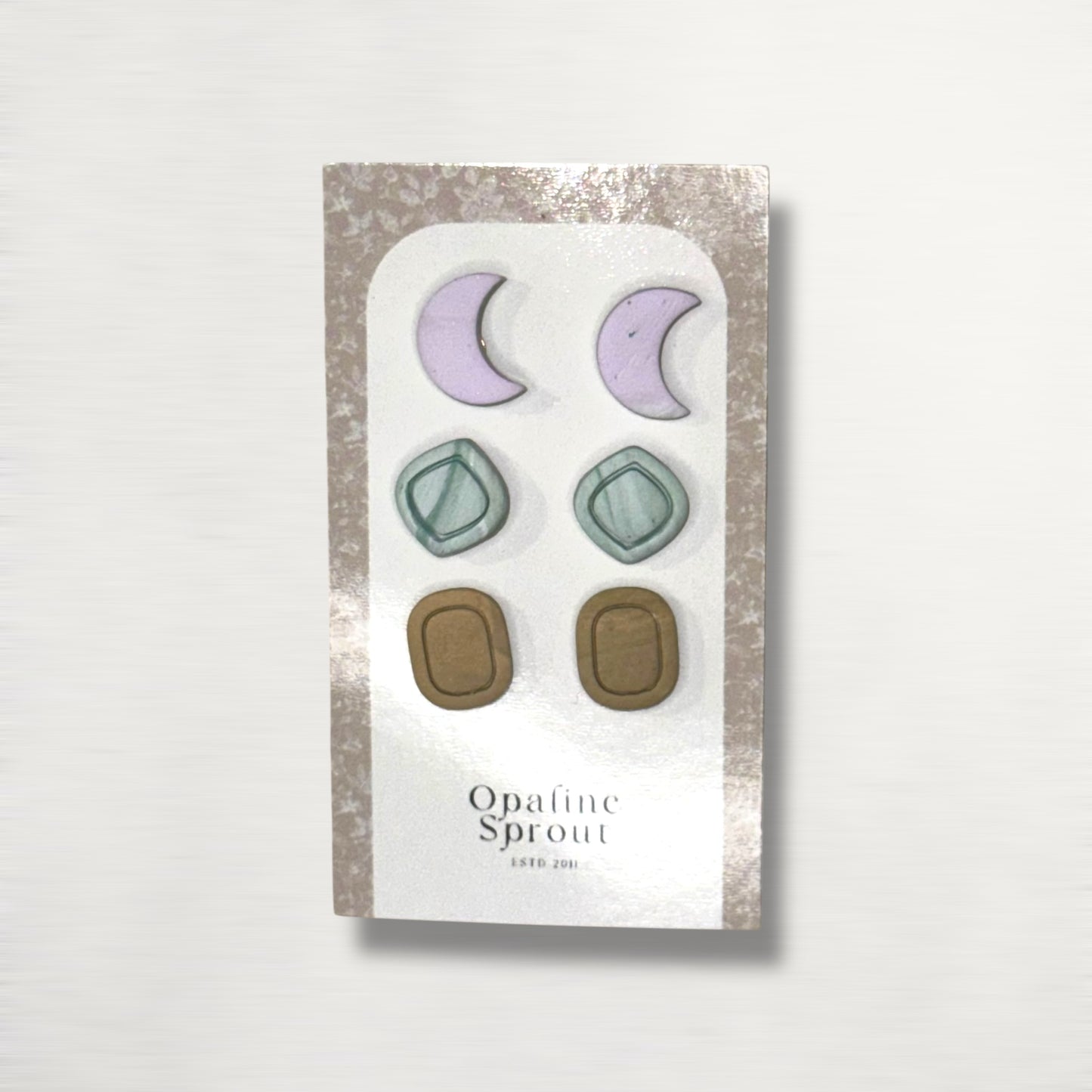Stud Set Of 3 · Hypoallergenic 18K Gold Plated Stainless Steel · Clay Earrings