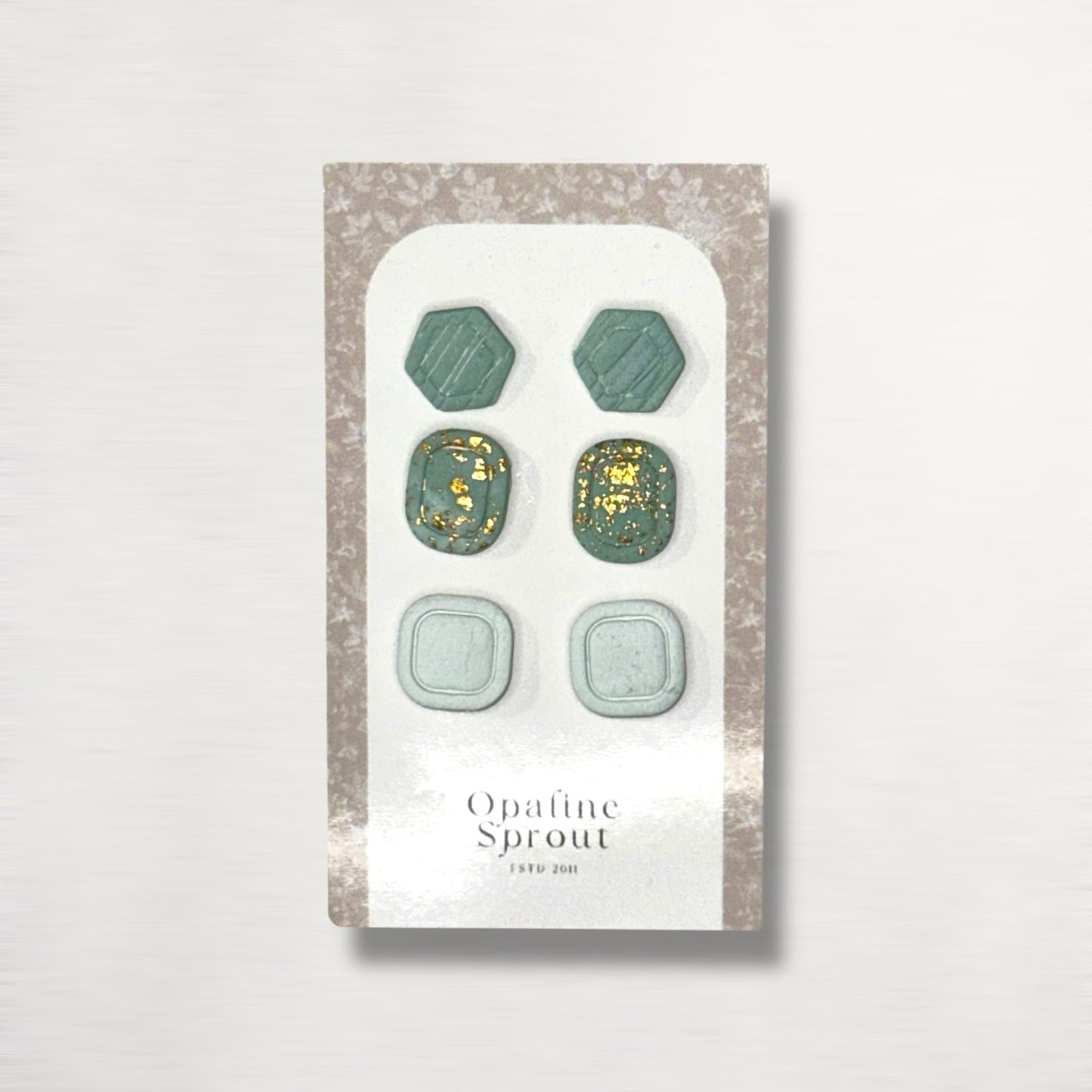 Stud Set Of 3 · Hypoallergenic 18K Gold Plated Stainless Steel · Clay Earrings