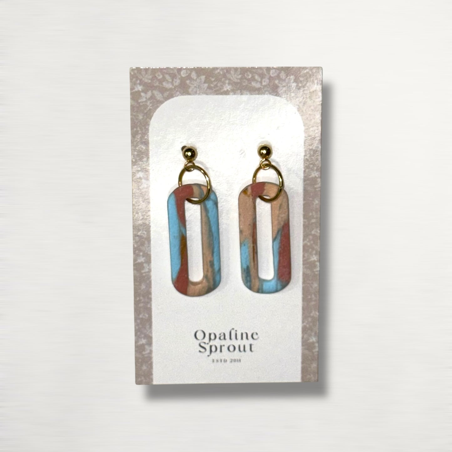 The Link Drop Earrings – Desert Jasper – Special Edition | Hypoallergenic 18K Gold-Plated – Handmade Jewelry