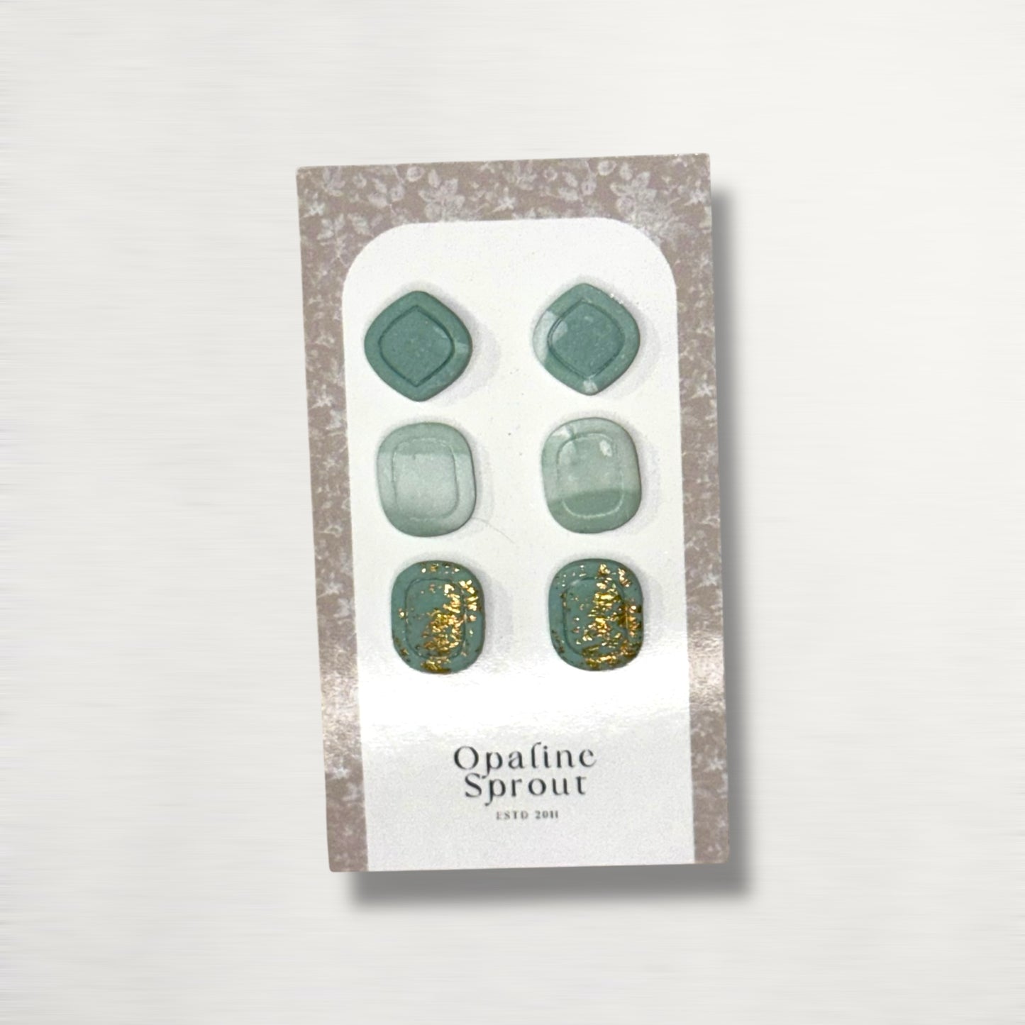 Stud Set Of 3 · Hypoallergenic 18K Gold Plated Stainless Steel · Clay Earrings