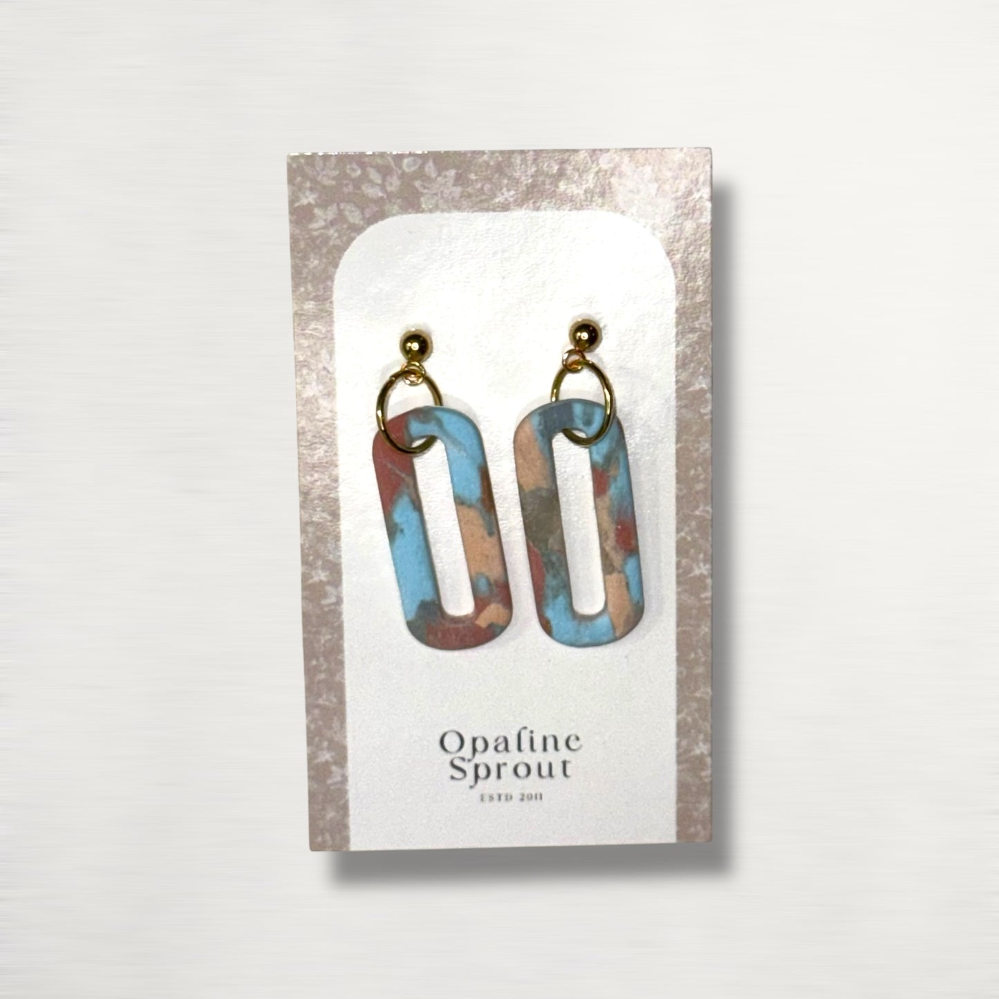 The Link Drop Earrings – Desert Jasper – Special Edition | Hypoallergenic 18K Gold-Plated – Handmade Jewelry