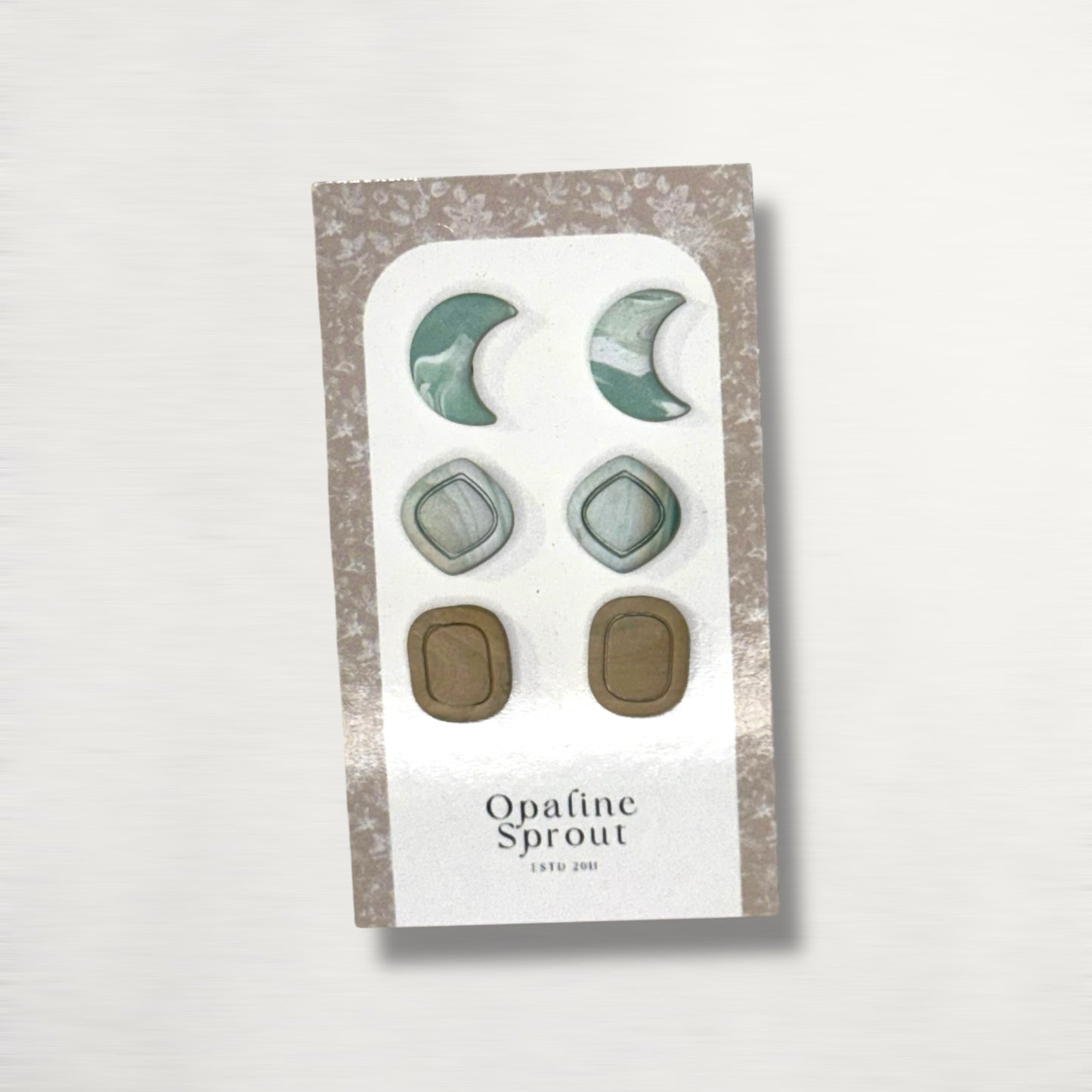 Stud Set Of 3 · Hypoallergenic 18K Gold Plated Stainless Steel · Clay Earrings