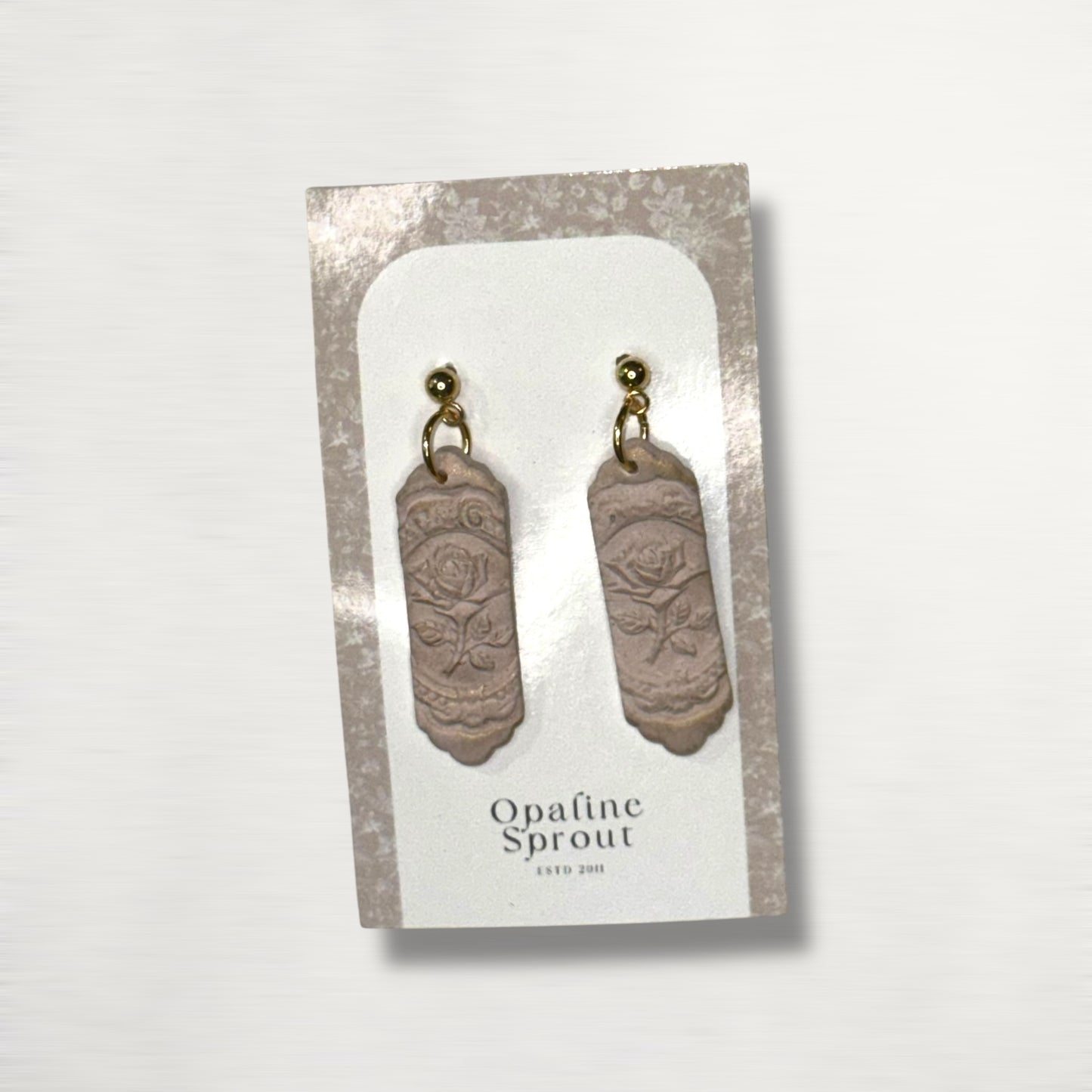 The Monolith Drop Earrings – Prosecco Rose – Winter Collection · Midnight Toast | Hypoallergenic 18K Gold-Plated – Handmade Jewelry