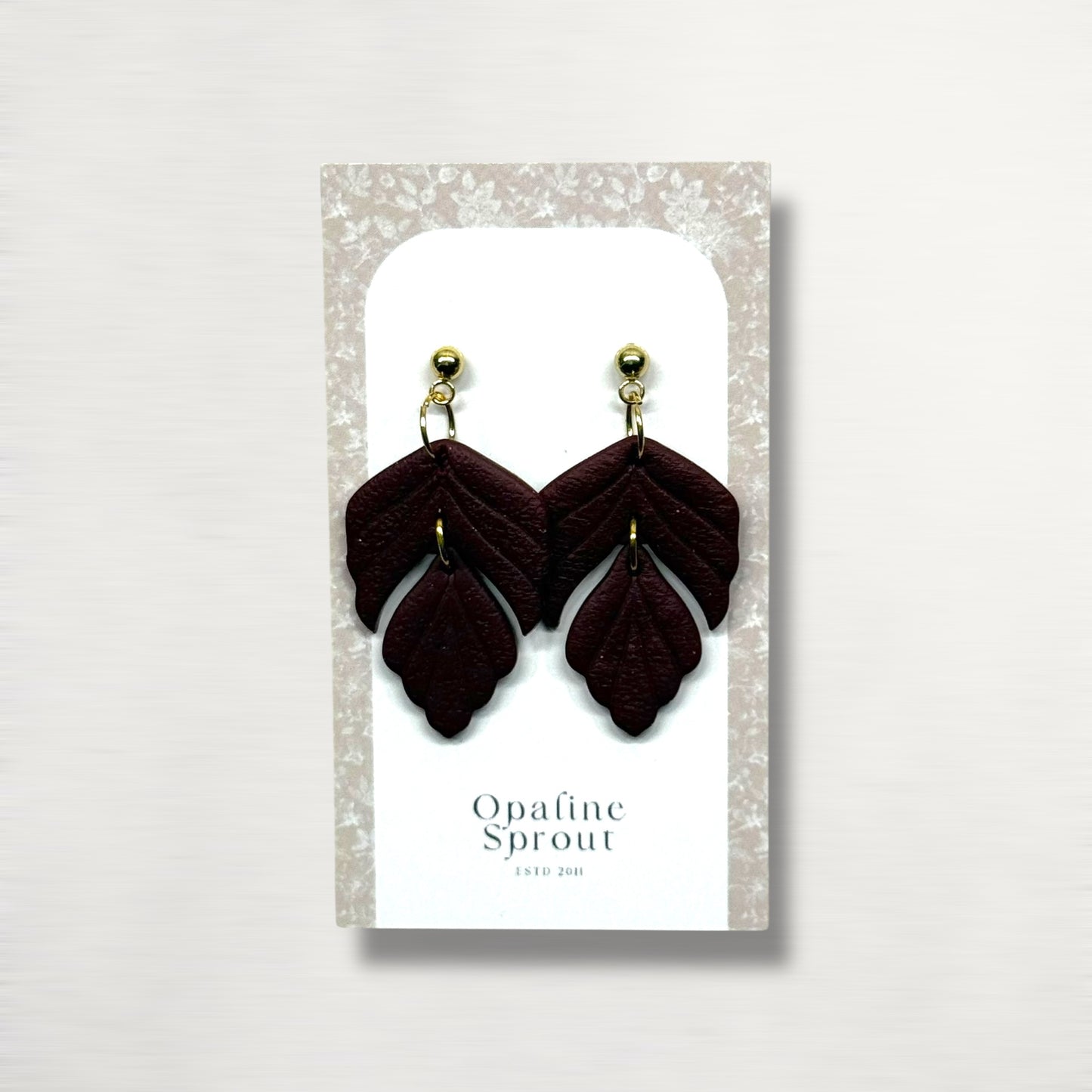 The Driftleaf Drop Earrings – Black Dahlia
