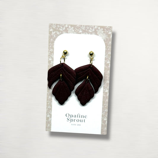 The Driftleaf Drop Earrings – Black Dahlia