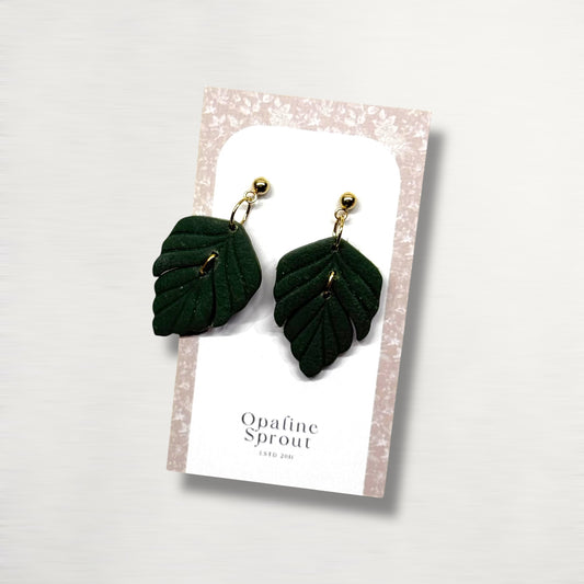 The Driftleaf Drop Earrings – Deep Forest · Autumn Collection