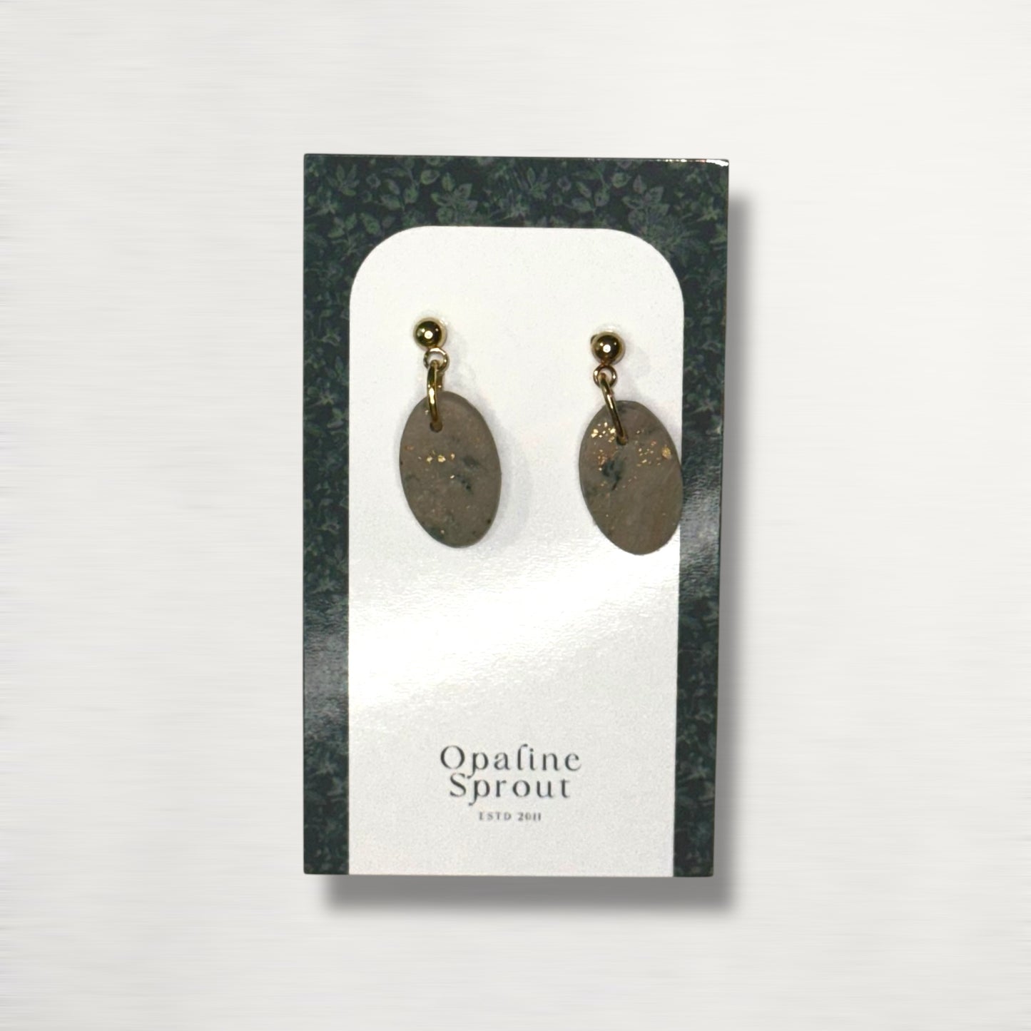 The Pebble Drop Earrings – Moss Agate – Special Edition | Hypoallergenic 18K Gold-Plated – Handmade Jewelry