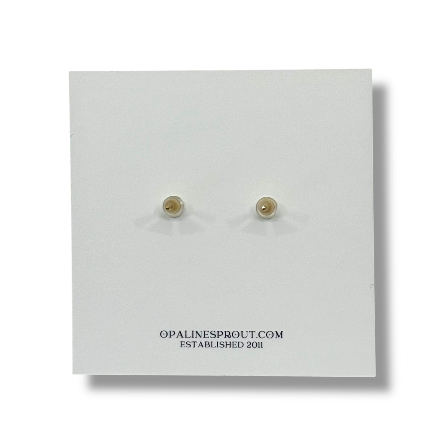The Dot Studs – White & Coral Dots · Water Collection · Medium