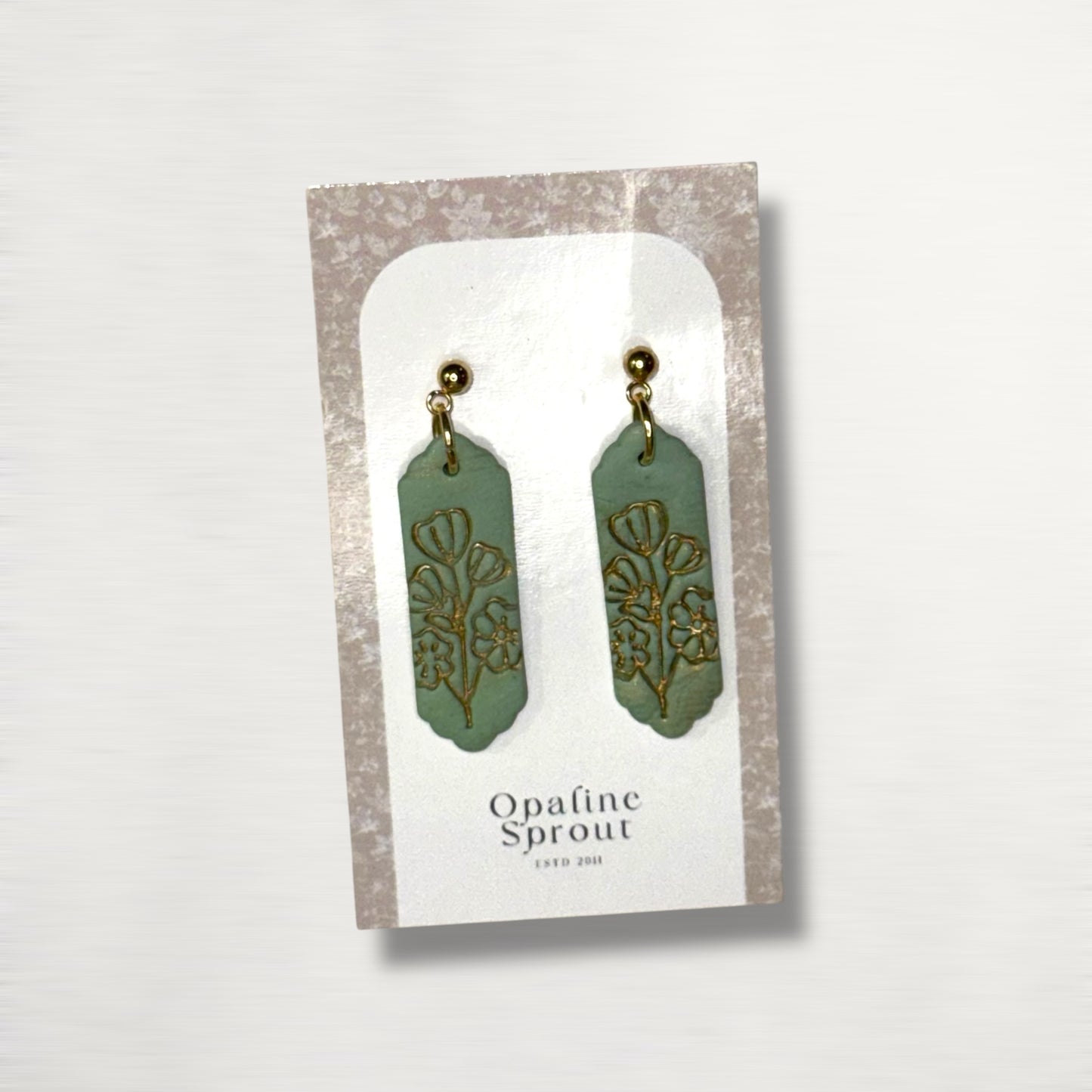 The Monolith Drop Earrings – Gilded Meadow – Special Edition | Hypoallergenic 18K Gold-Plated – Handmade Jewelry