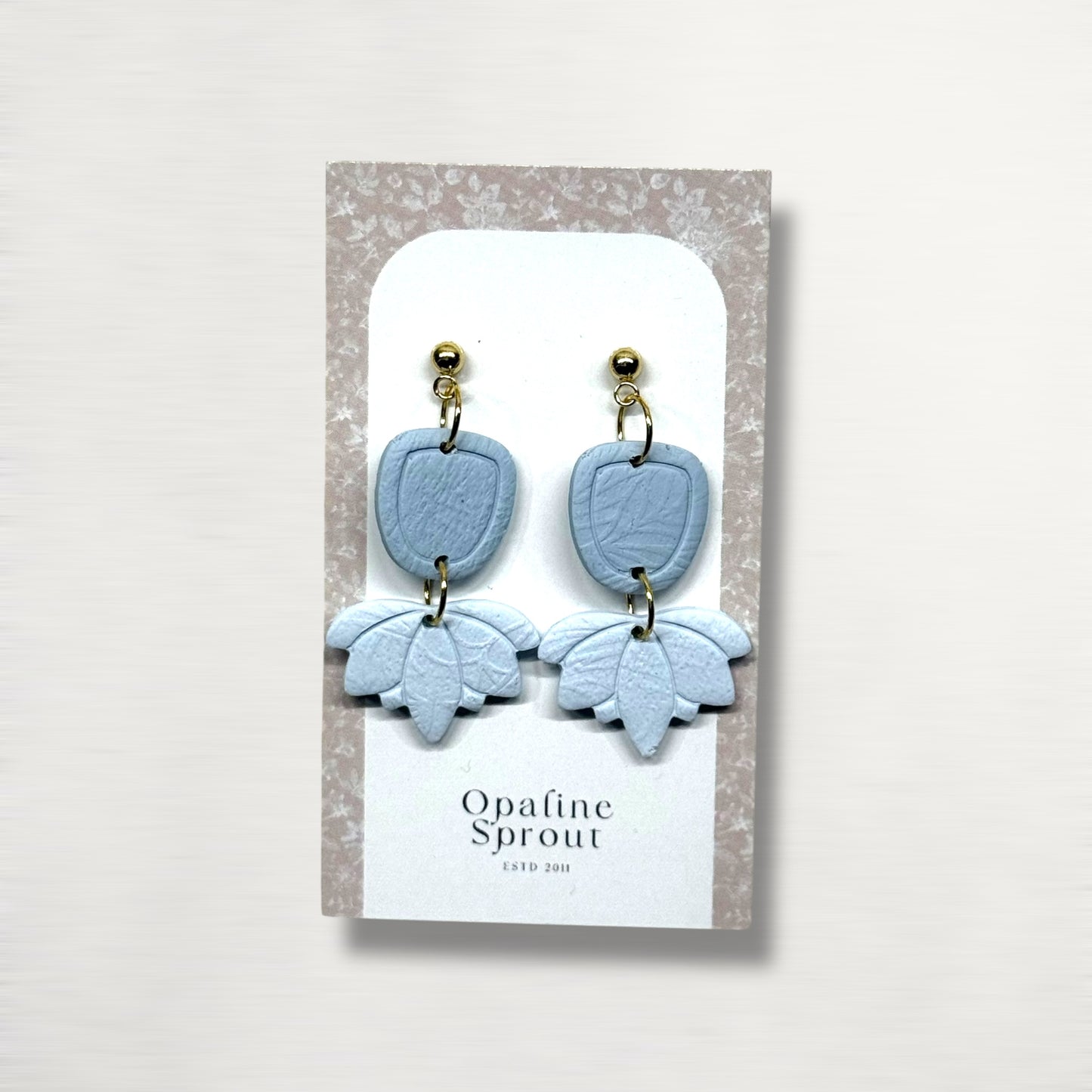 The Lotus Bloom Earrings – Hazy Blue · Water Collection