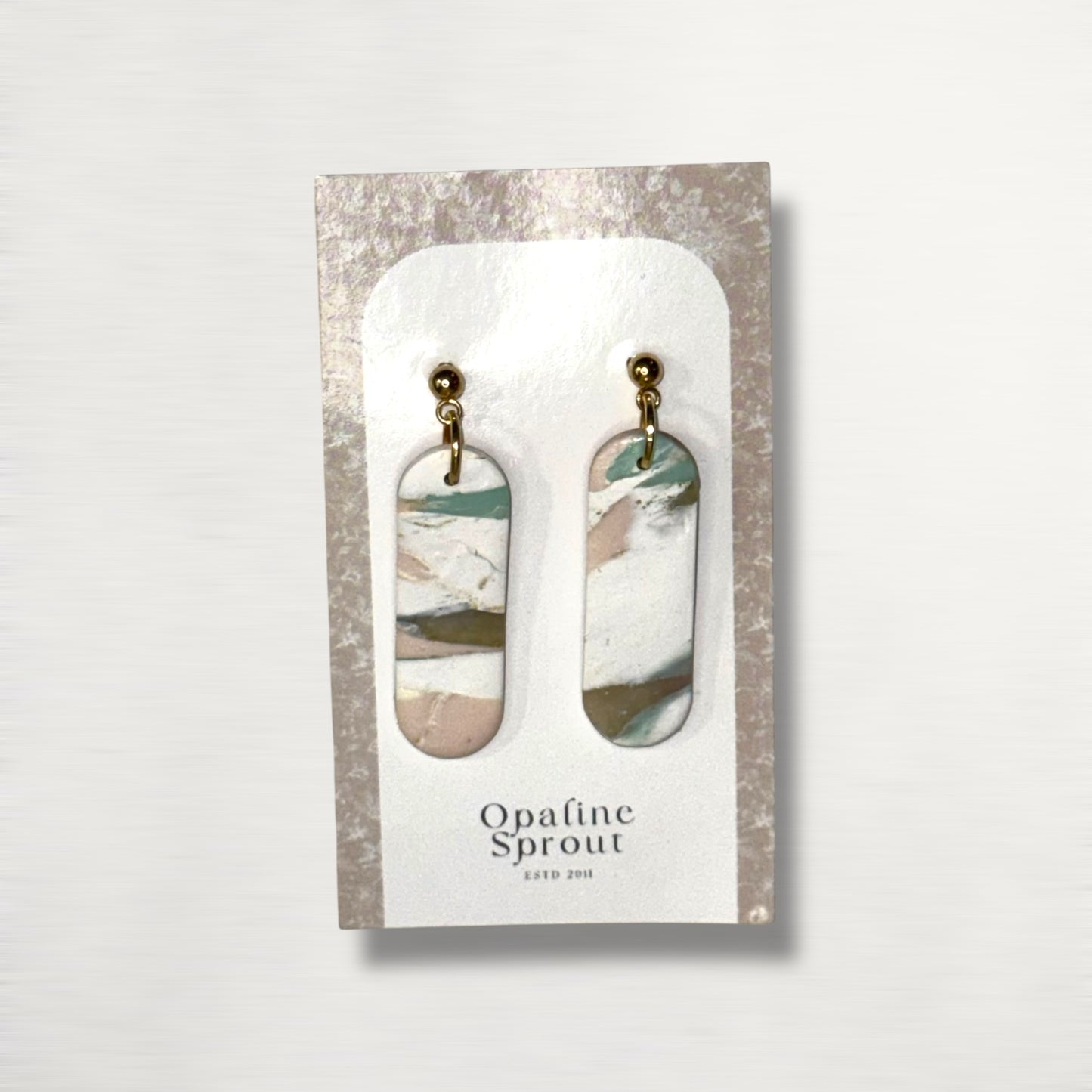The Monolith Drop Earrings – Water Lily – Special Edition | Hypoallergenic 18K Gold-Plated – Handmade Jewelry