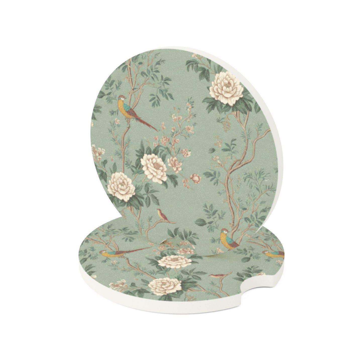 Green Chinoiserie - Soapstone Car Coaster