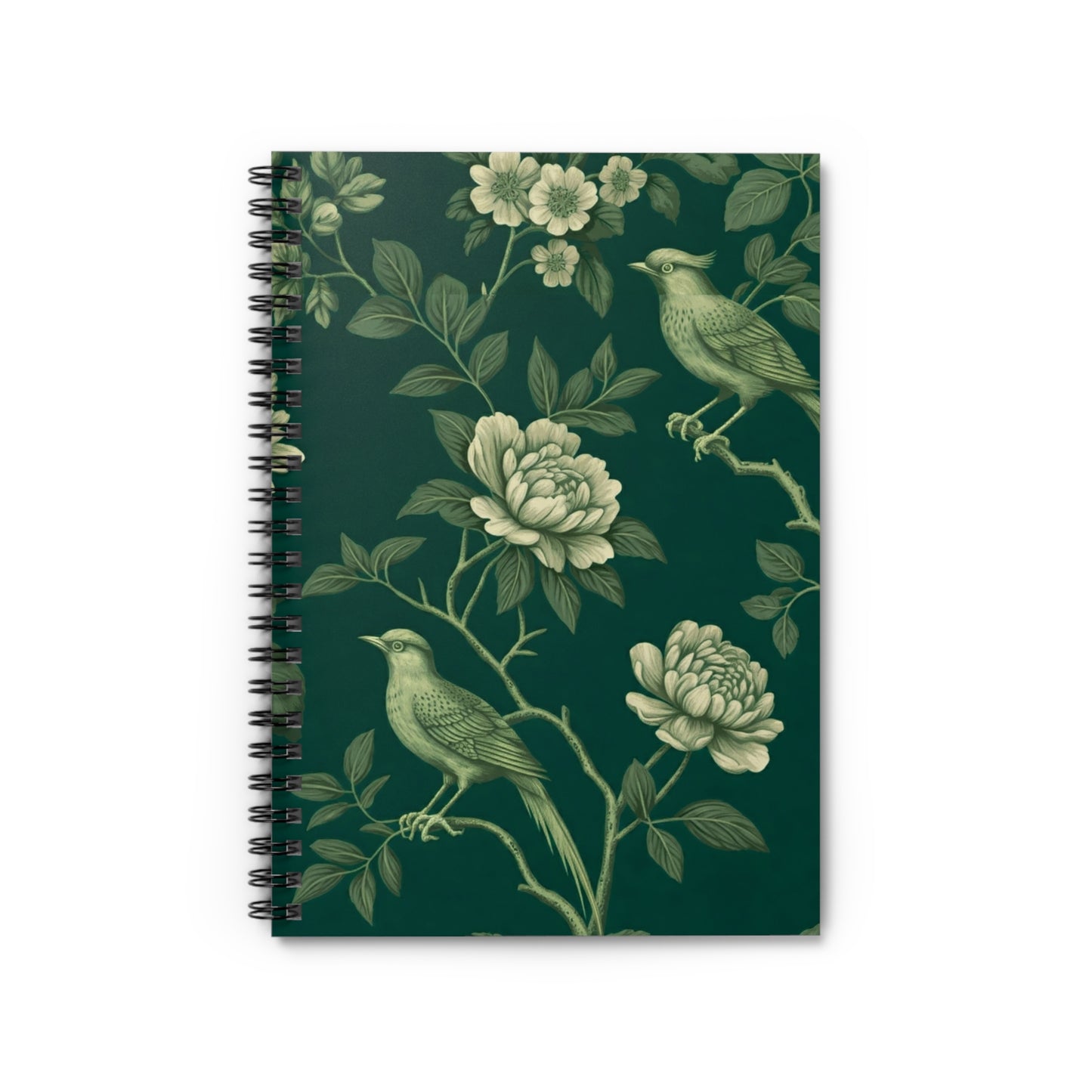 Green Chinoiserie Journal - 6x8 Spiral Notebook