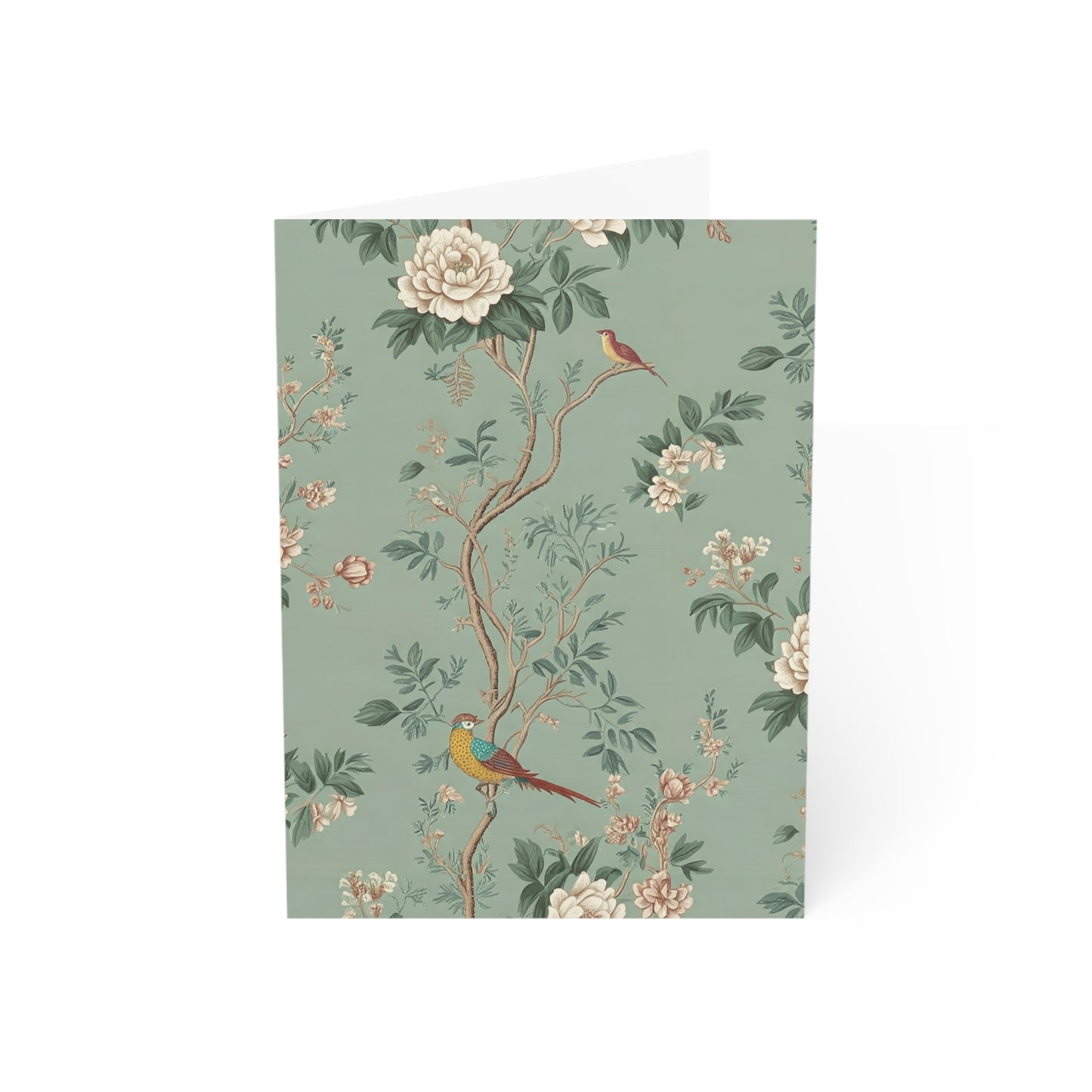 Green Chinoiserie Well-Wishing Greeting Cards - 1, 10, 30, or 50 Pack