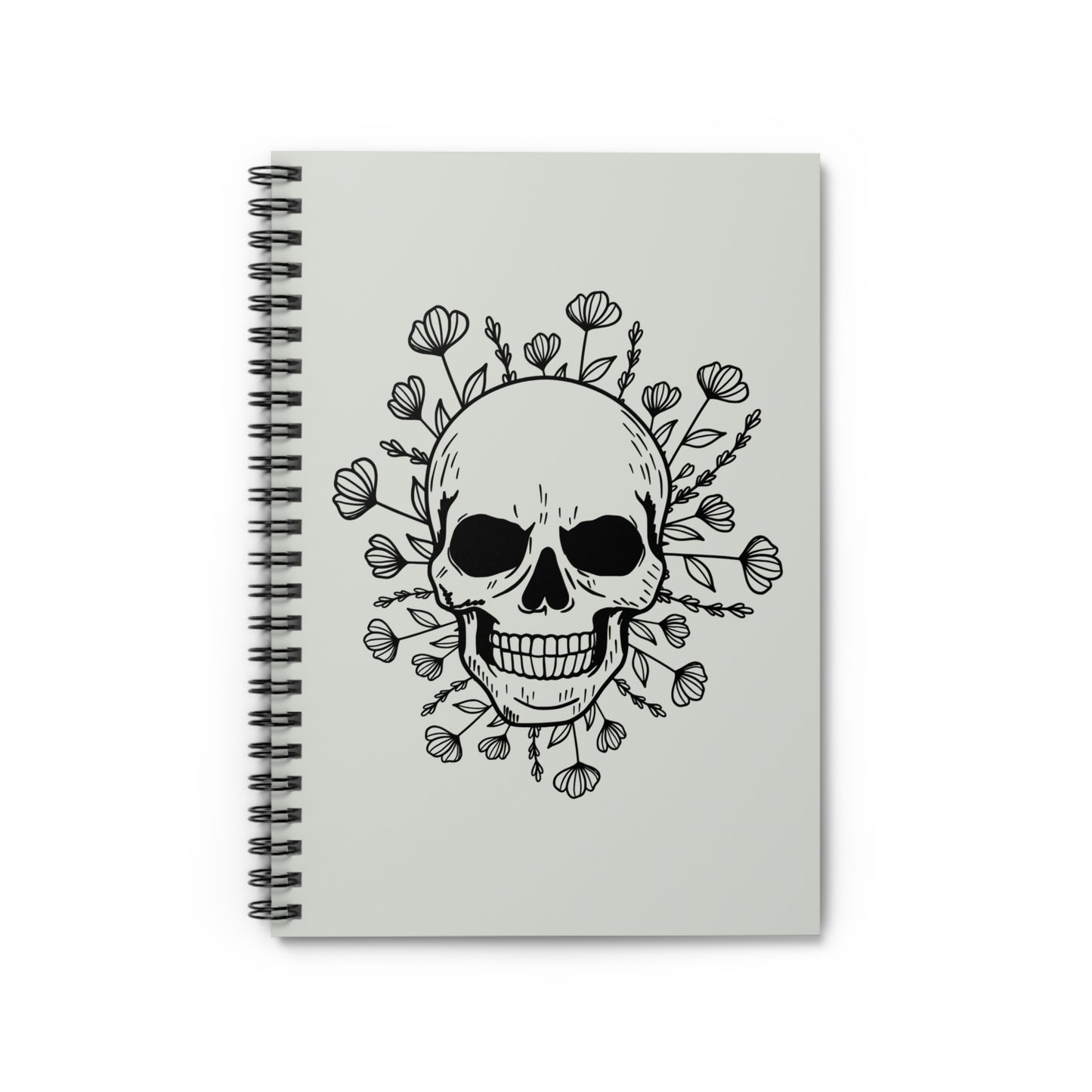 Bloom and Bone Journal - 6x8 Spiral Notebook with Skull and Floral Design