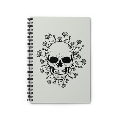 Bloom and Bone Journal - 6x8 Spiral Notebook with Skull and Floral Design