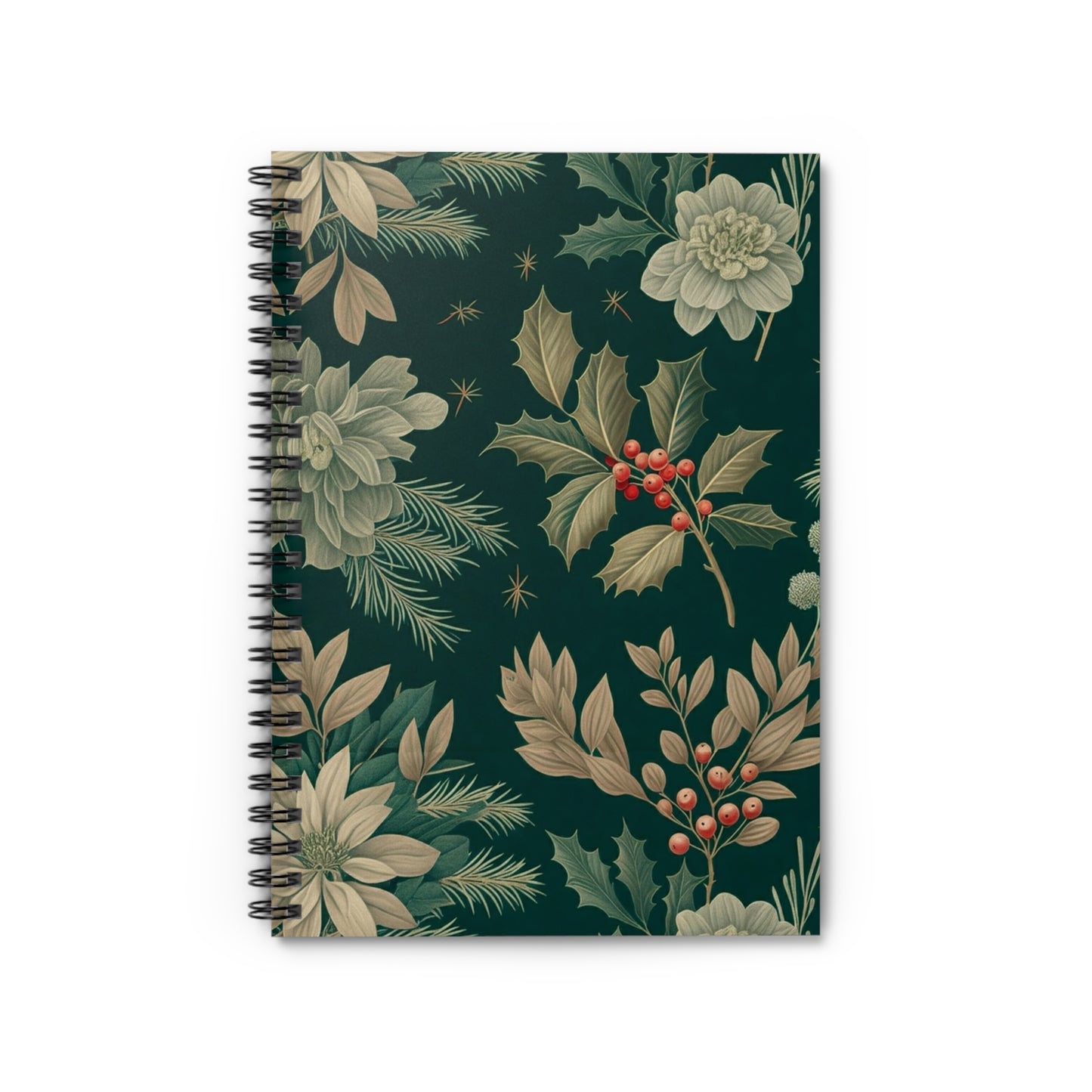 Christmas Chintz Journal - 6x8 Spiral Notebook