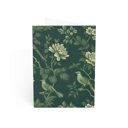 Green Chinoiserie Well-Wishing Greeting Cards - 1, 10, 30, or 50 Pack