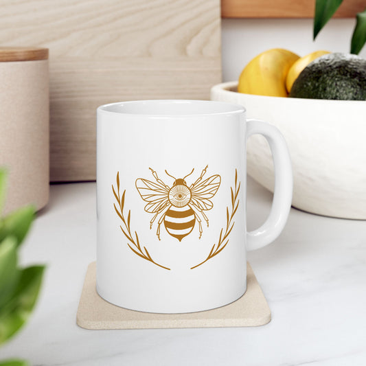 Mystical Bee Ceramic Mug, 11oz or 15oz