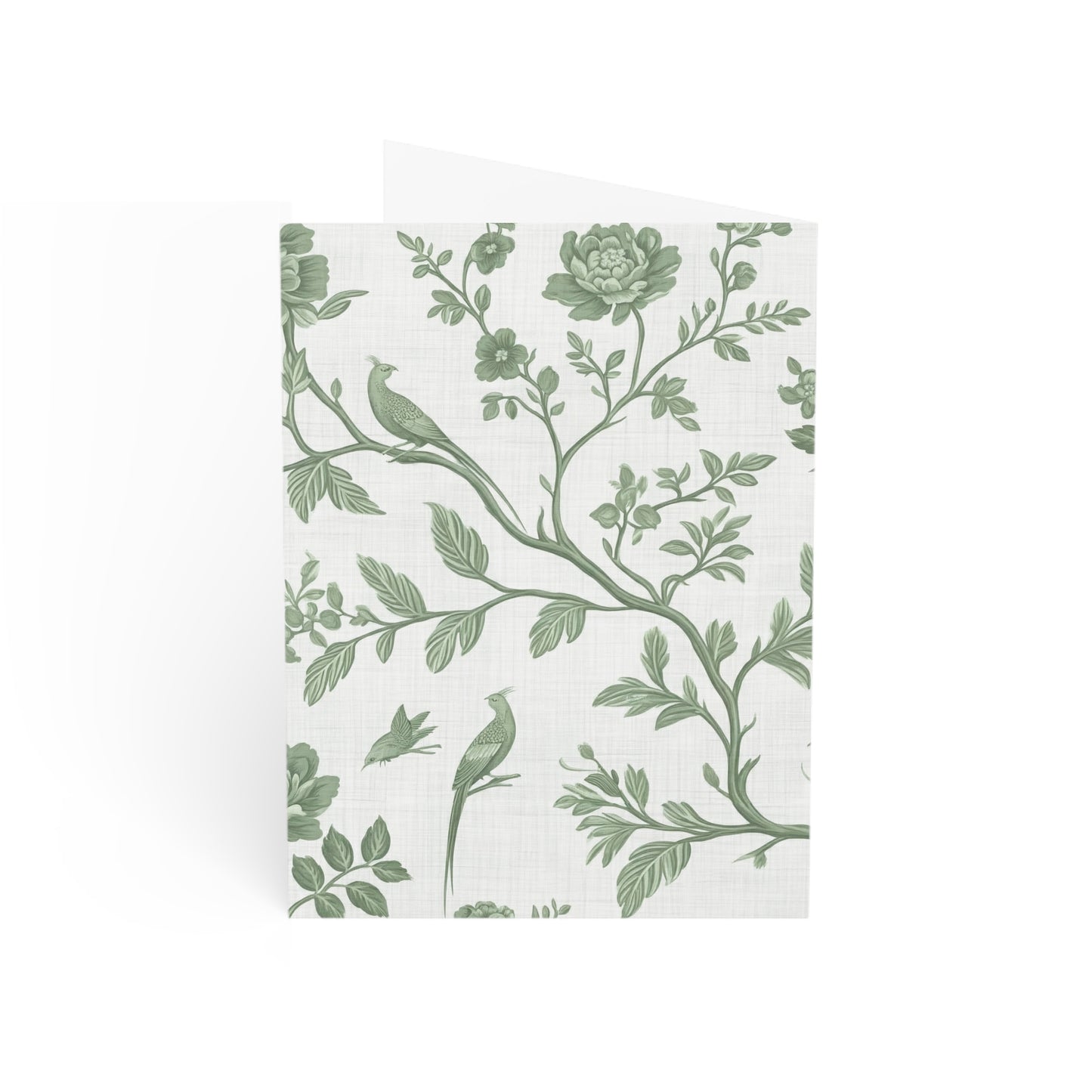 Green Chinoiserie Well-Wishing Greeting Cards - 1, 10, 30, or 50 Pack