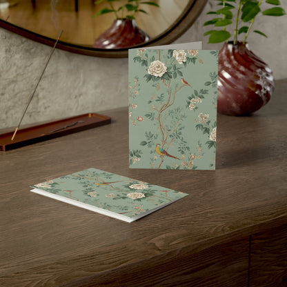 Green Chinoiserie Friendship Greeting Cards - 1, 10, 30, or 50 Pack