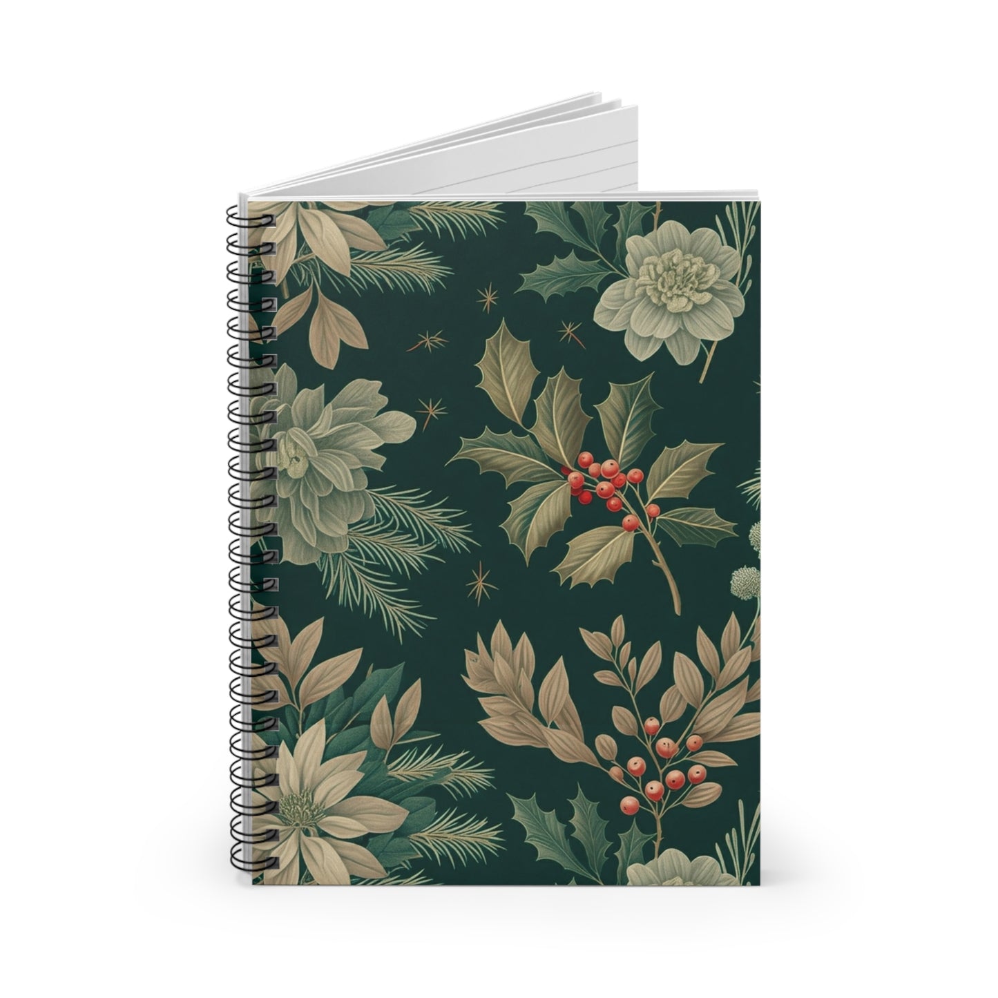 Christmas Chintz Journal - 6x8 Spiral Notebook