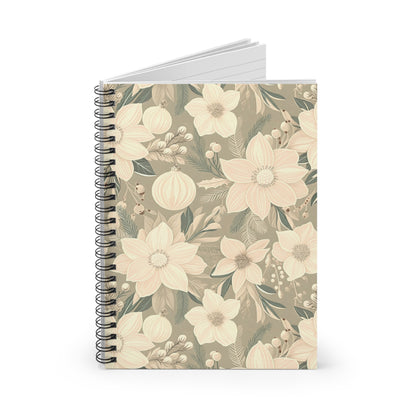 Christmas Chintz Journal - 6x8 Spiral Notebook