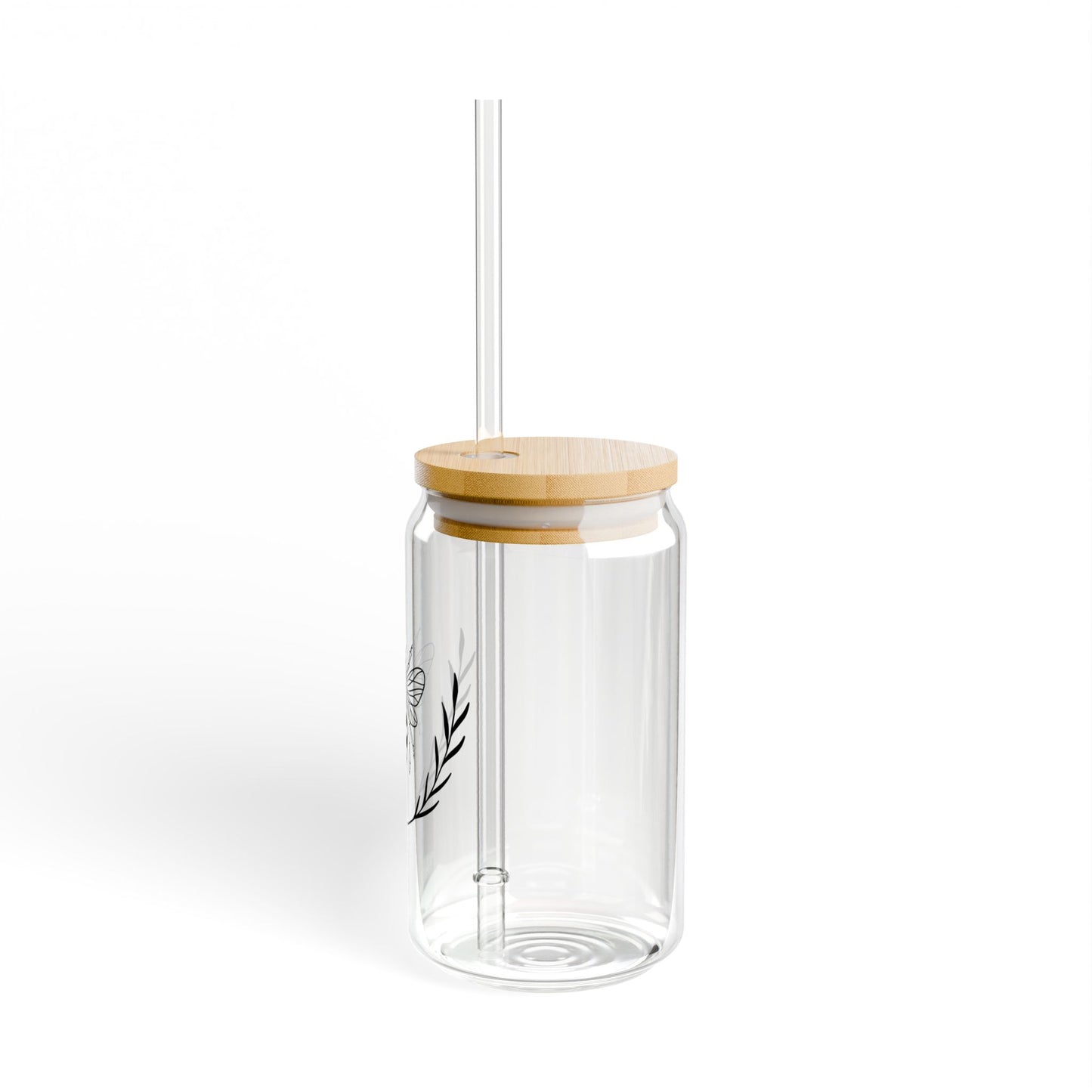 Bee Inspired: 16oz Can-Shaped Sipper Glass with Lid & Straw