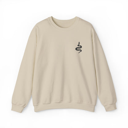 Serene Snake Embroidered Crewneck Sweatshirt - Unisex