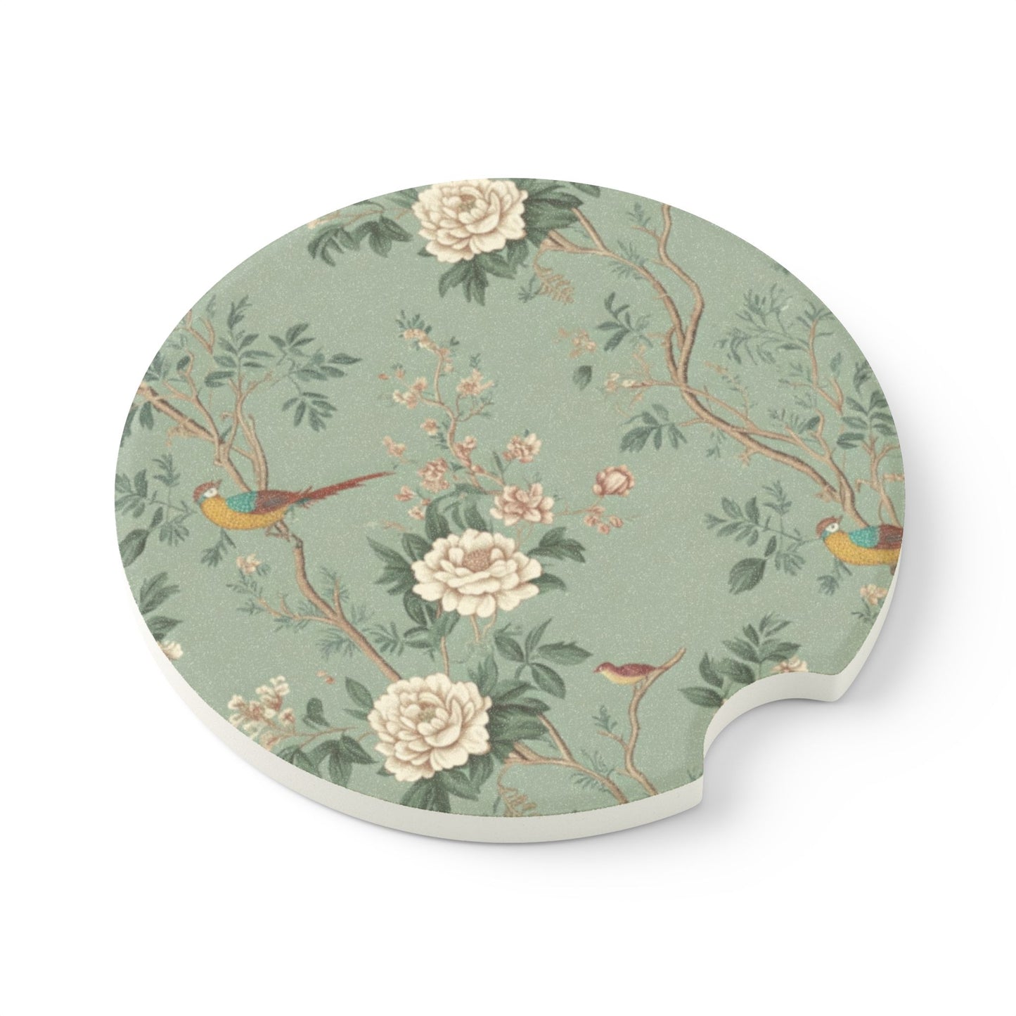 Green Chinoiserie - Soapstone Car Coaster