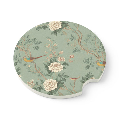 Green Chinoiserie - Soapstone Car Coaster